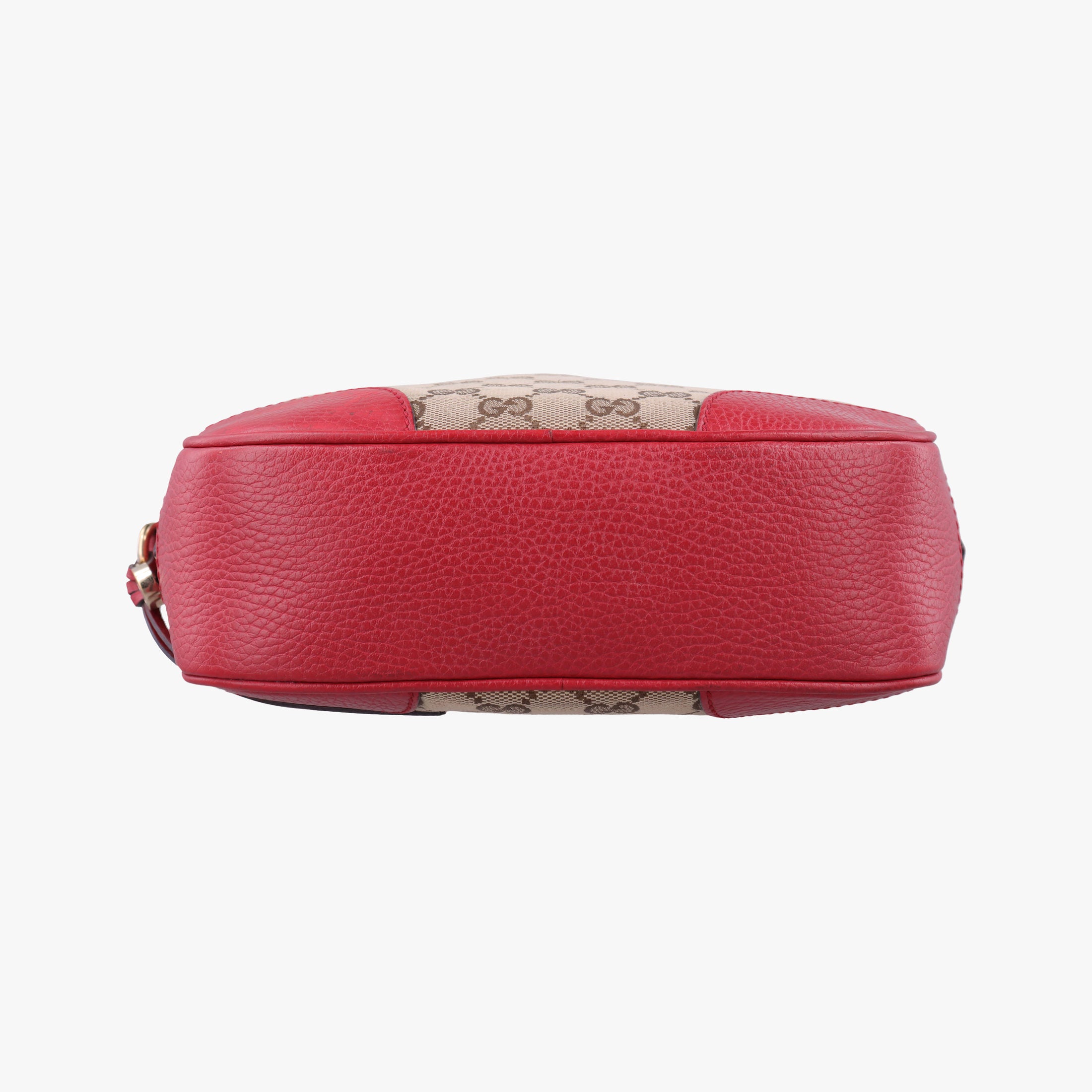 Secondhand Gucci Bree Microguccissima khaki×red canvas×leather 449413 shoulderbag | stylenewstar