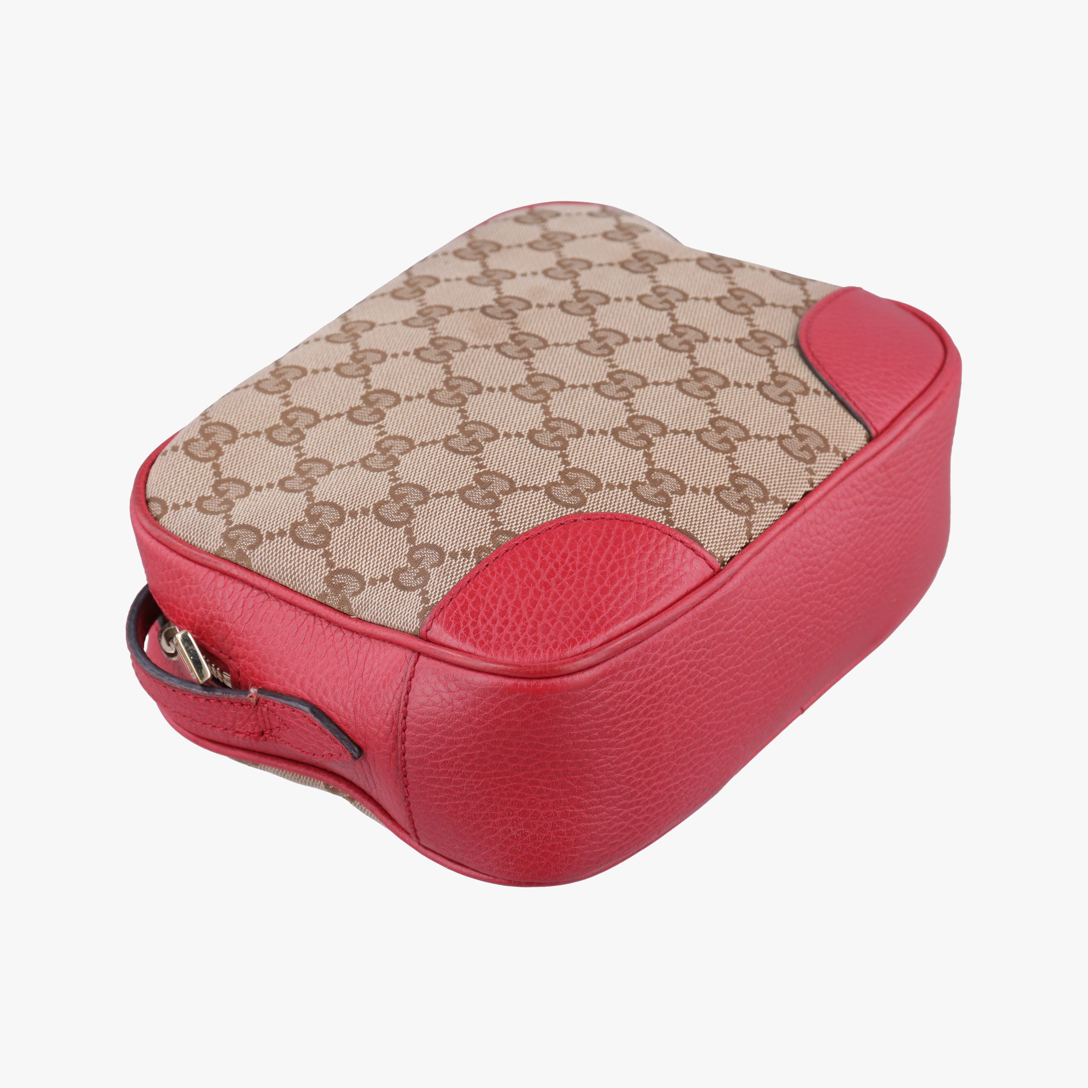 Secondhand Gucci Bree Microguccissima khaki×red canvas×leather 449413 shoulderbag | stylenewstar