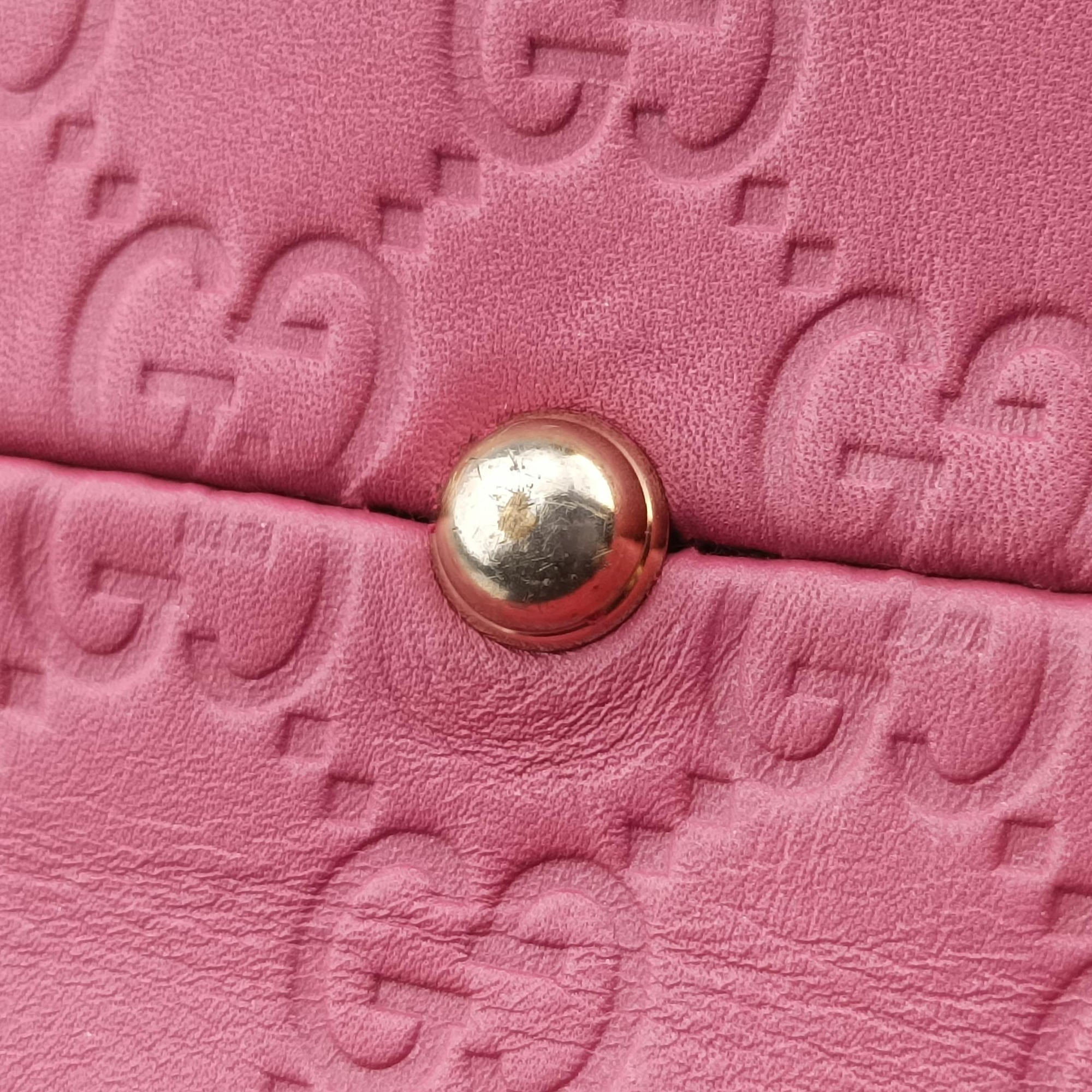 Pre-owned Gucci Guccissima Heart Bit Rose Leather 269957 shoulderbag | stylenewstar