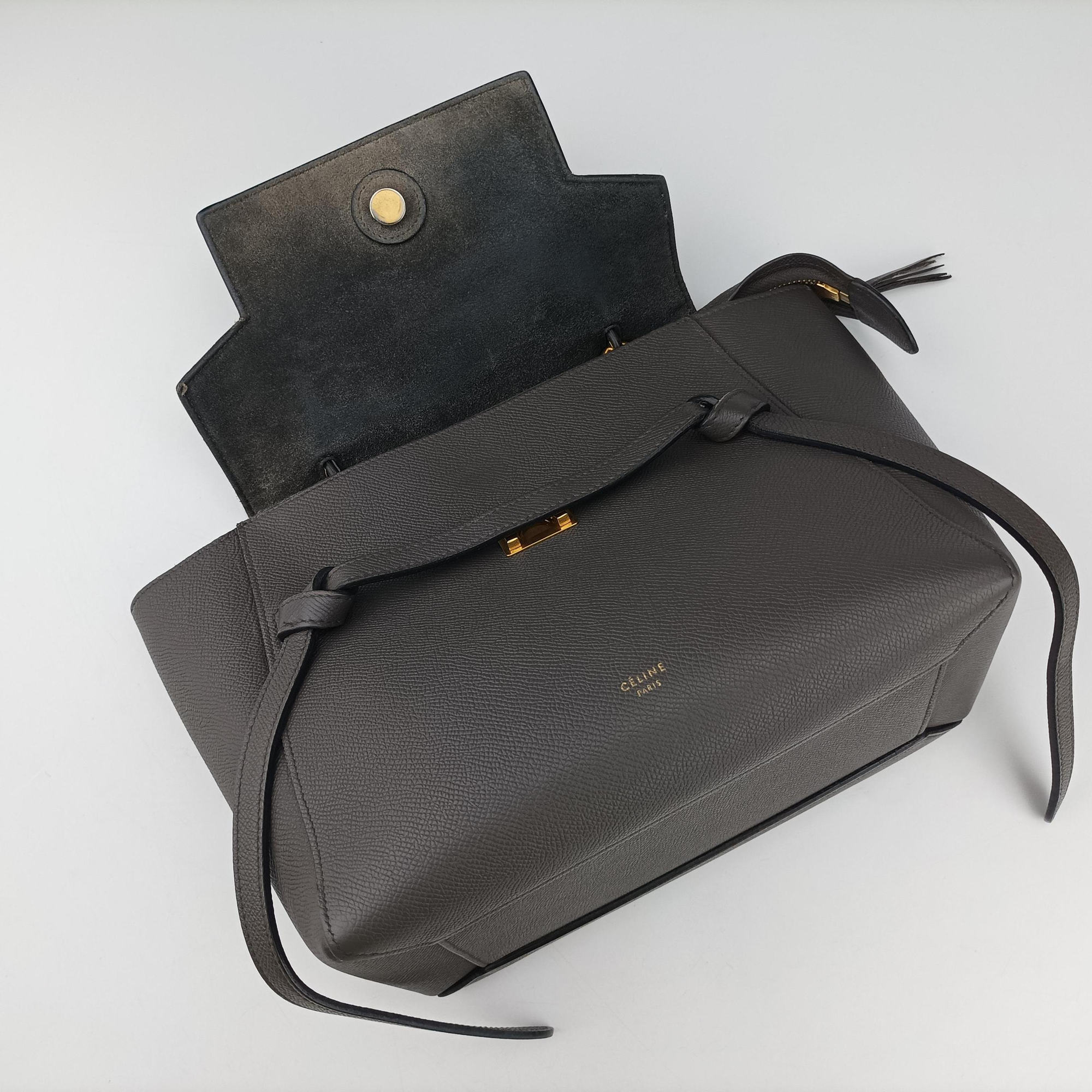 Secondhand Celine Belt Mini Grey Leather  handbag | stylenewstar