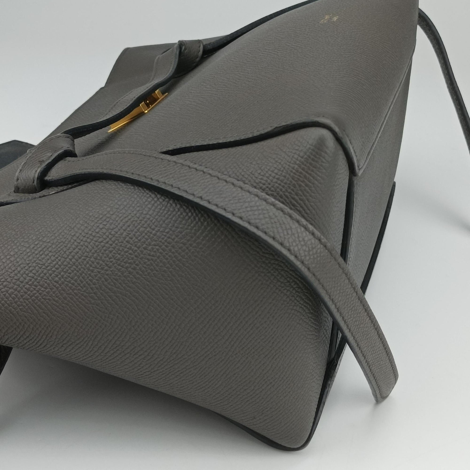 Secondhand Celine Belt Mini Grey Leather  handbag | stylenewstar