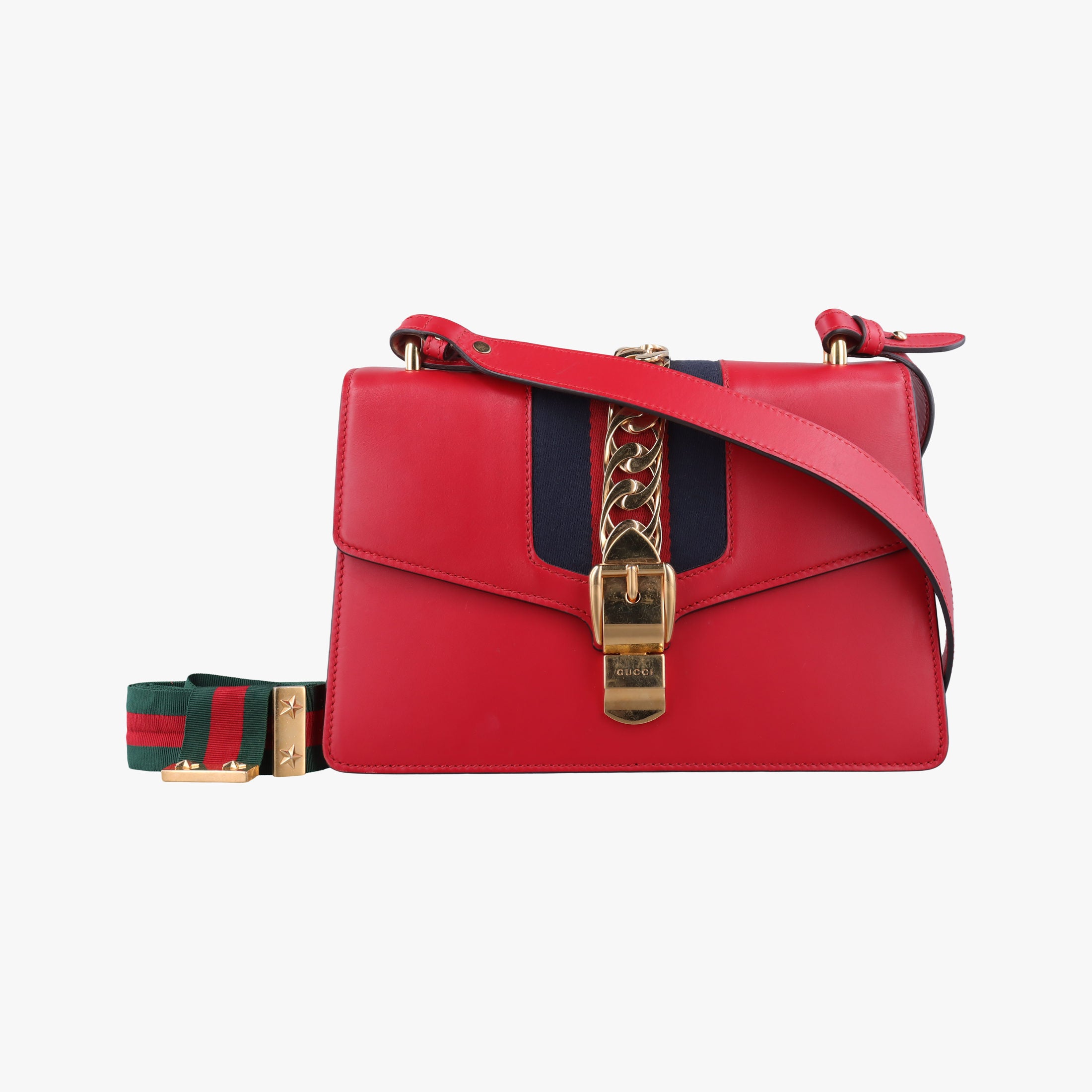 Vintage Gucci Sylvie Red×navy Leather 421882 shoulderbag | stylenewstar