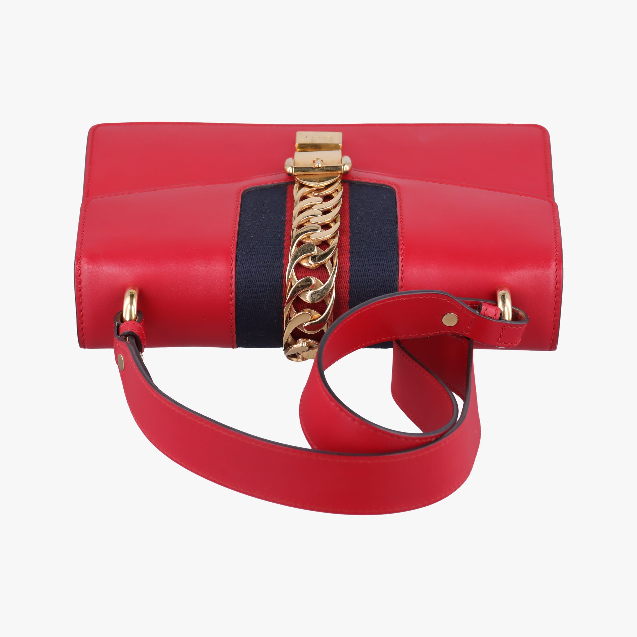 Vintage Gucci Sylvie Red×navy Leather 421882 shoulderbag | stylenewstar