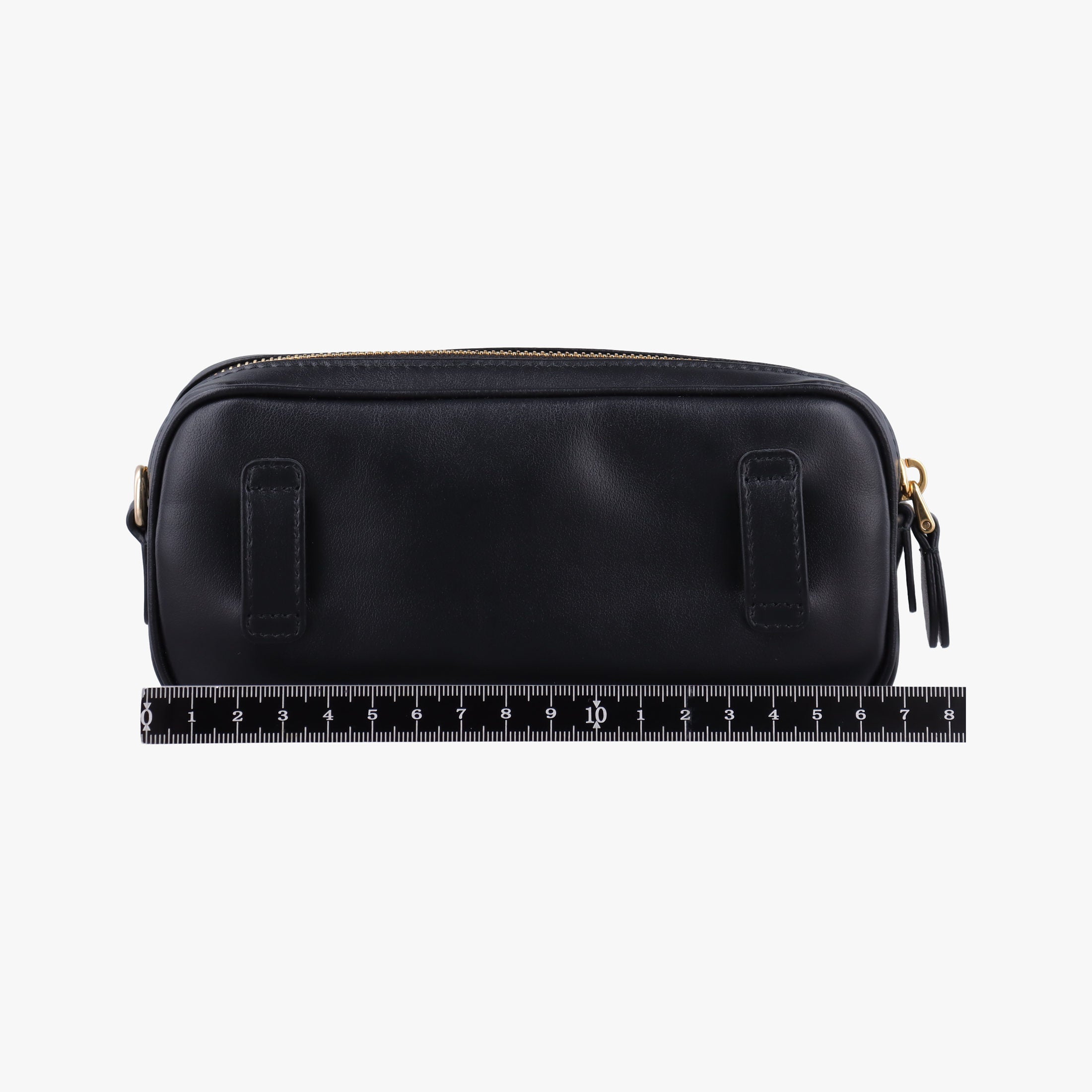 Pre-owned Miu Miu Logo belt Black leather  bum bag/waist bag | stylenewstar