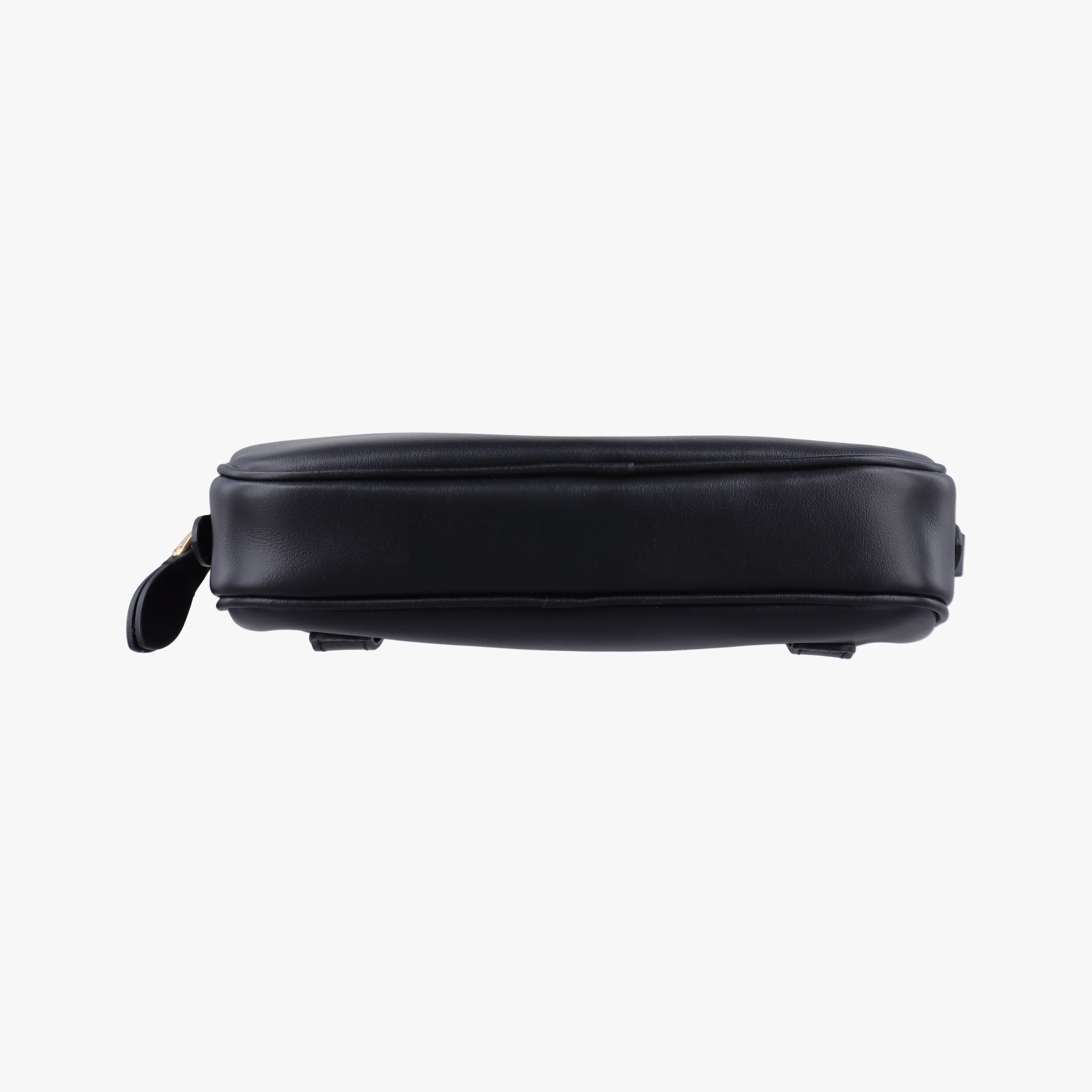 Pre-owned Miu Miu Logo belt Black leather  bum bag/waist bag | stylenewstar