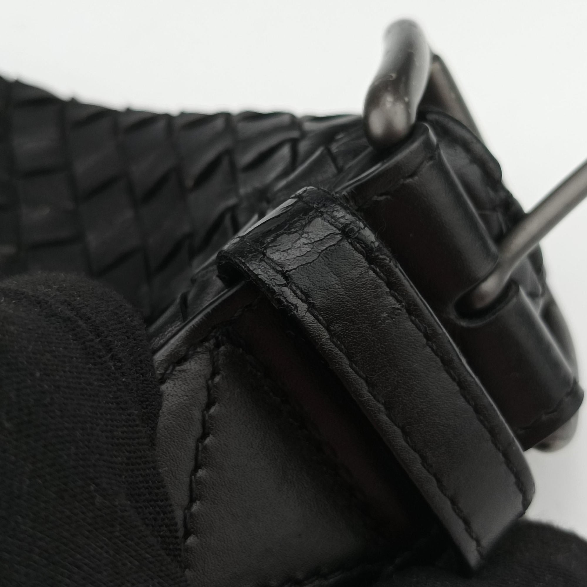 Secondhand Bottega Veneta Intrecciato Black lambskin  shoulderbag | stylenewstar
