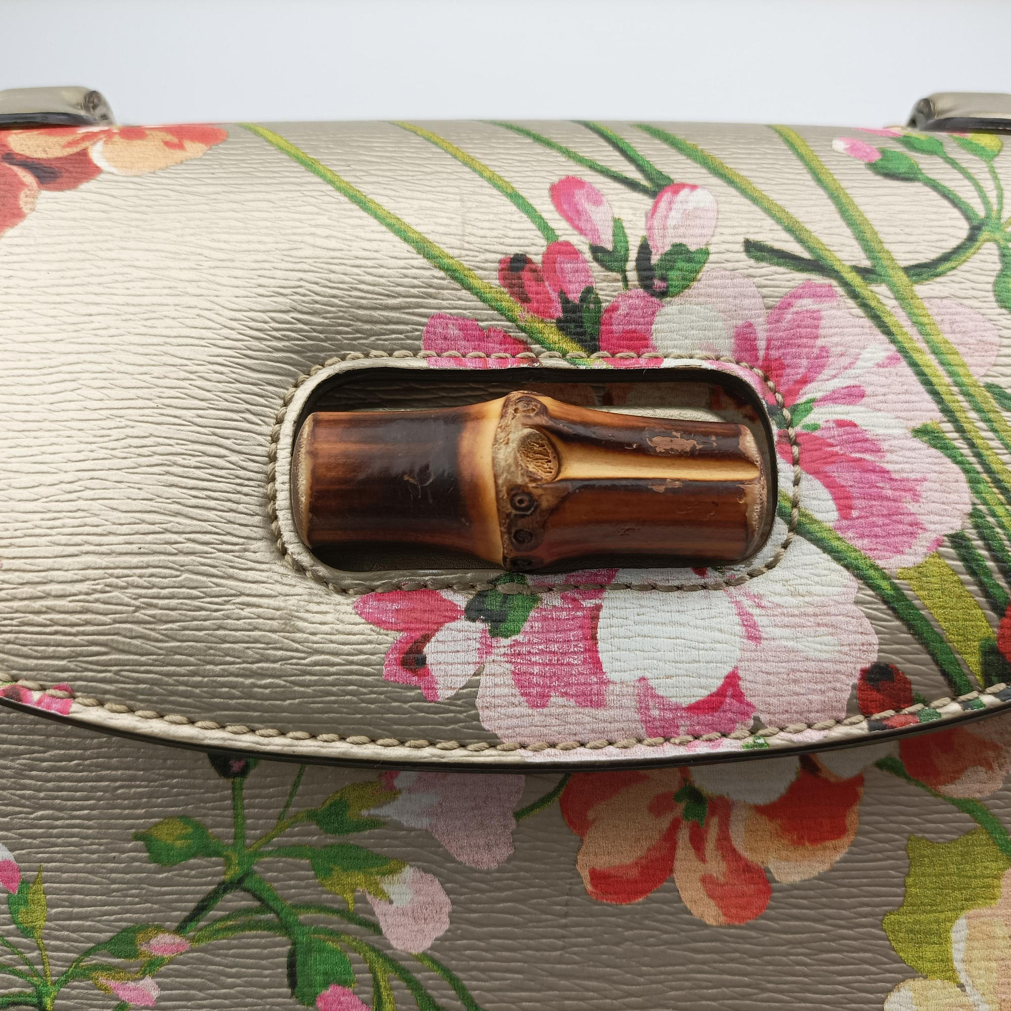 Secondhand Gucci Bamboo Golden×Multicolour Leather 409398 shoulderbag | stylenewstar