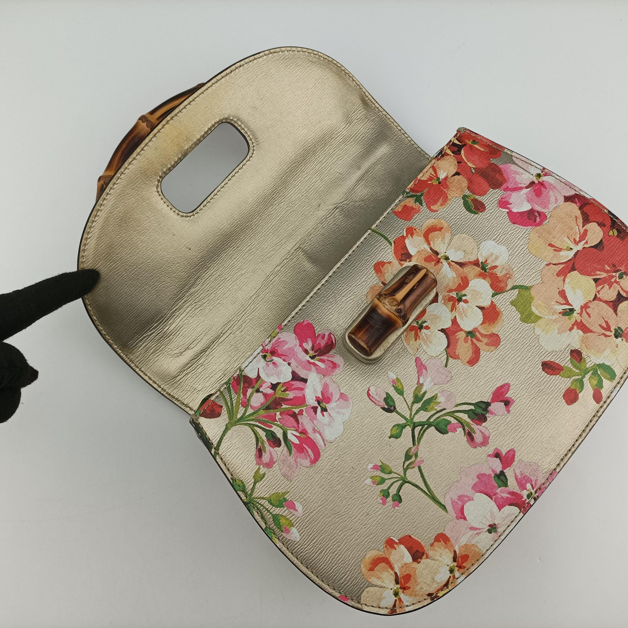 Secondhand Gucci Bamboo Golden×Multicolour Leather 409398 shoulderbag | stylenewstar