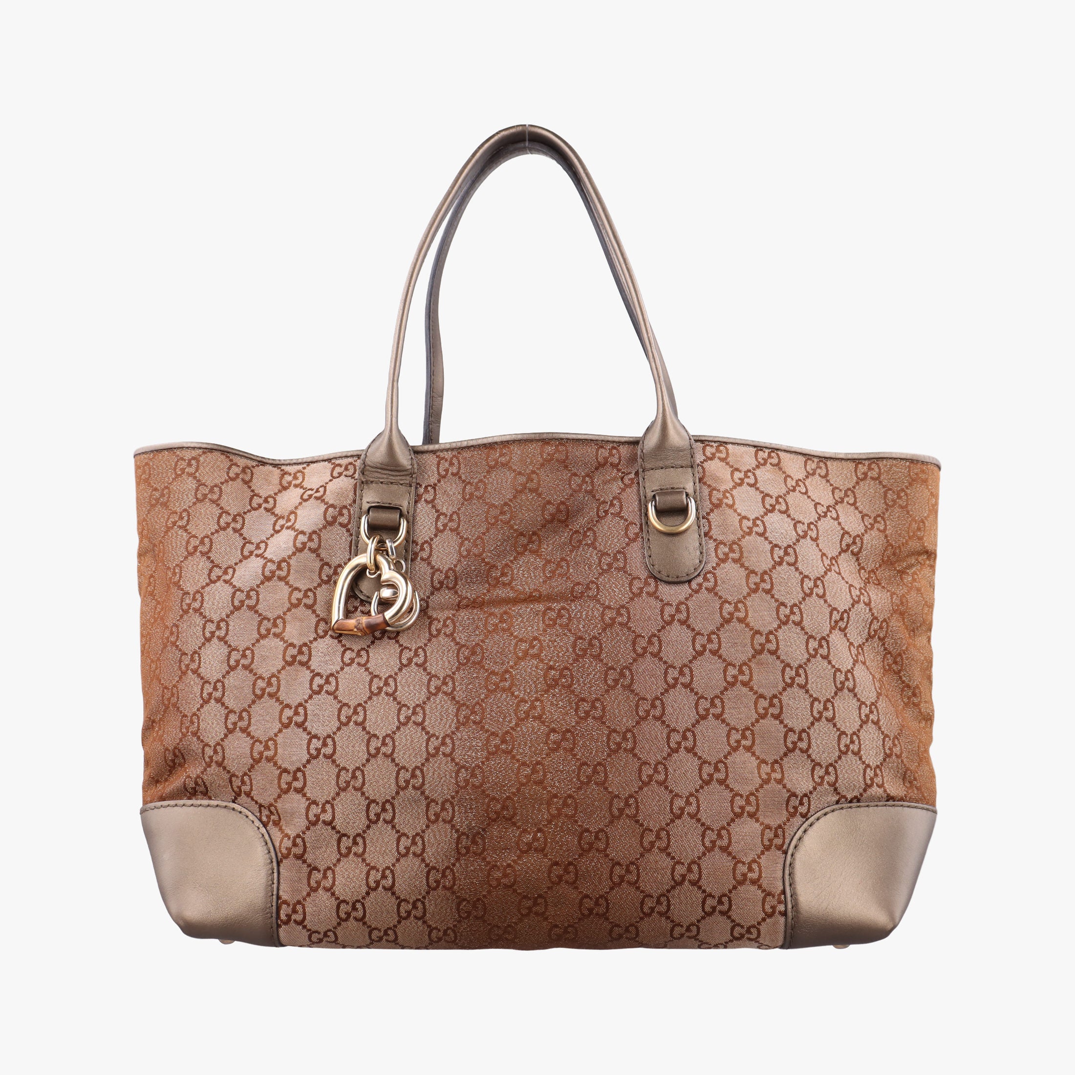Pre-owned Gucci Heart Bit charm Golden Canvas×Leather 269956 shoulderbag | stylenewstar