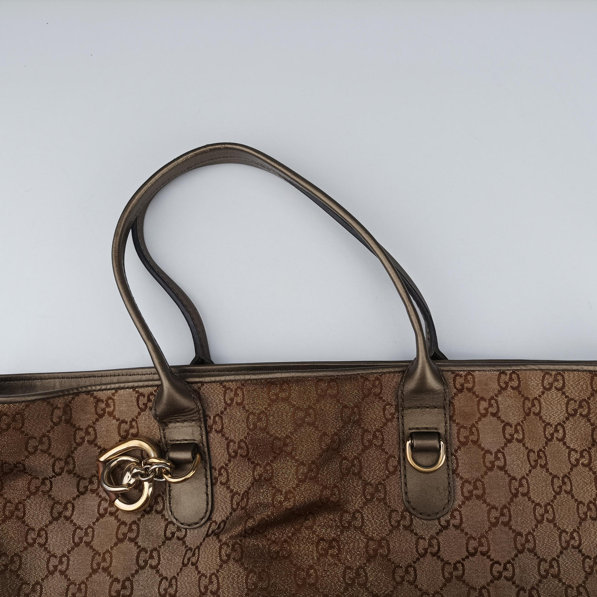 Pre-owned Gucci Heart Bit charm Golden Canvas×Leather 269956 shoulderbag | stylenewstar