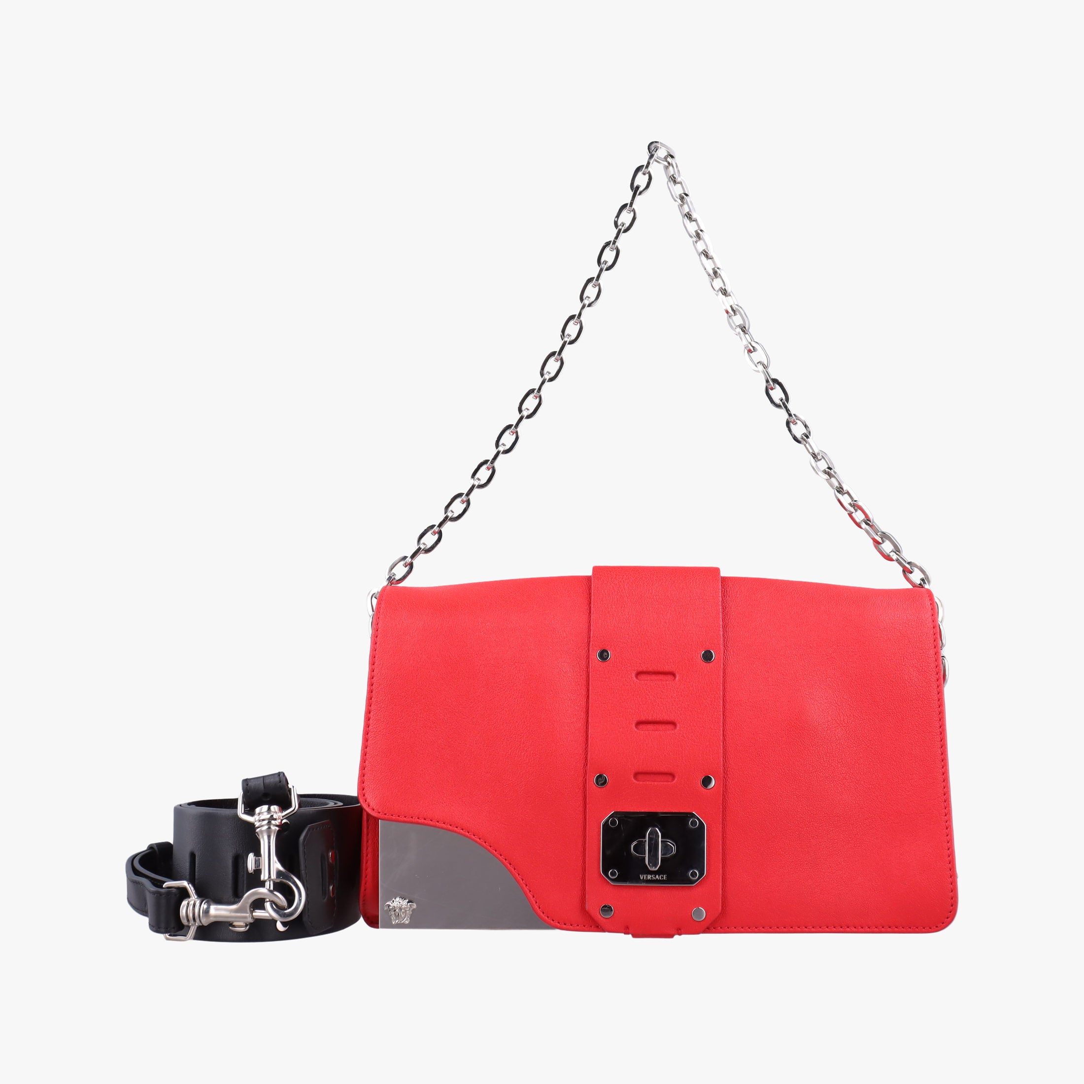 Pre-owned VERSACE Versace Borsa Stardvst Red leather  shoulderbag | stylenewstar