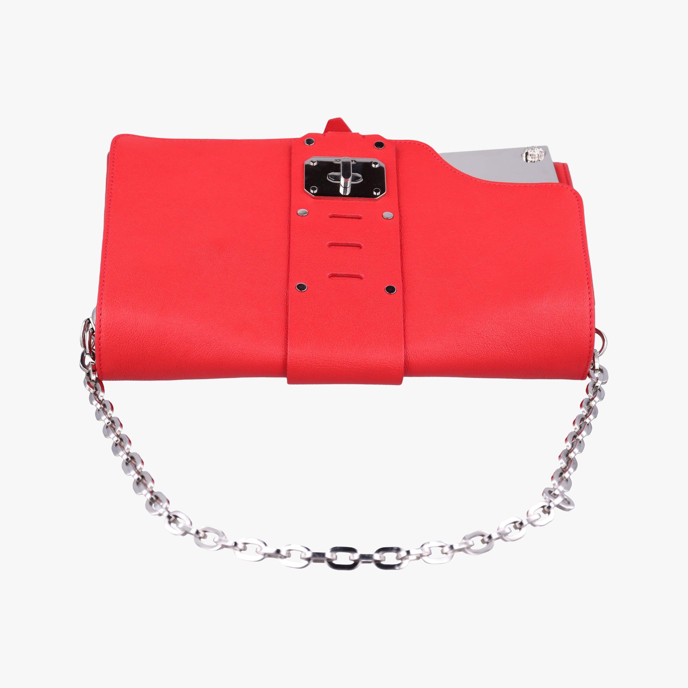 Pre-owned VERSACE Versace Borsa Stardvst Red leather  shoulderbag | stylenewstar