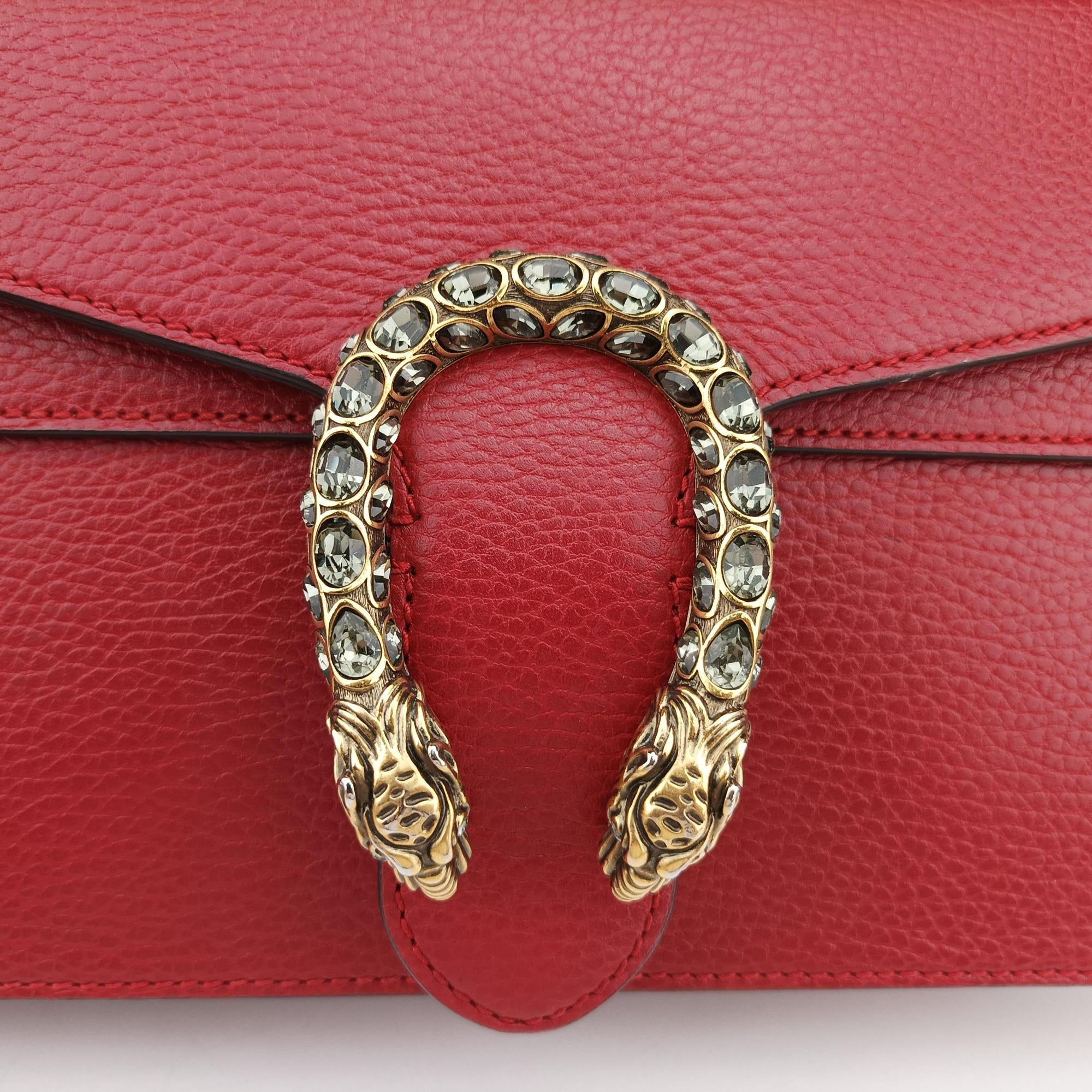 Pre-owned Gucci Dionysus Red Leather 400249 shoulderbag | stylenewstar