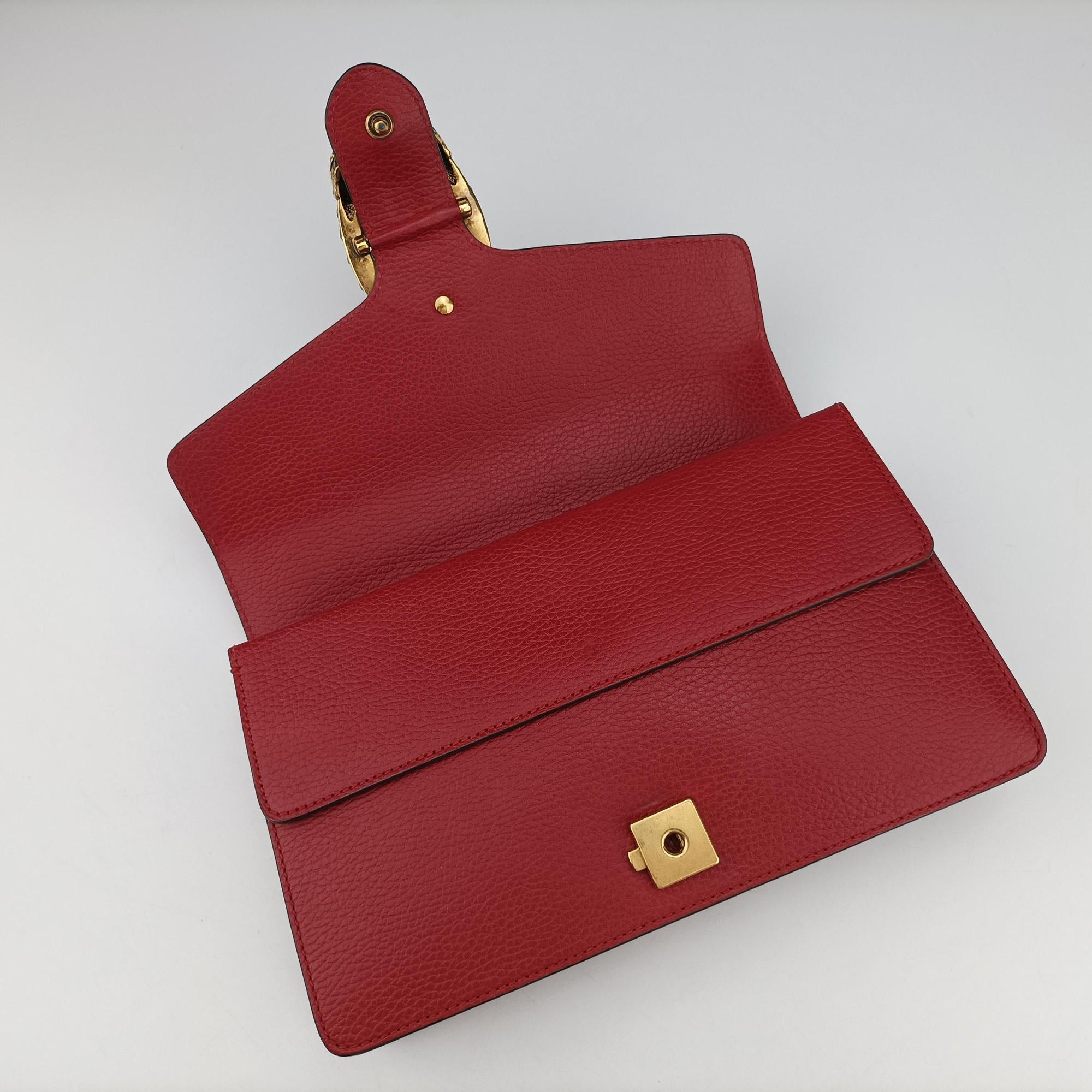 Pre-owned Gucci Dionysus Red Leather 400249 shoulderbag | stylenewstar