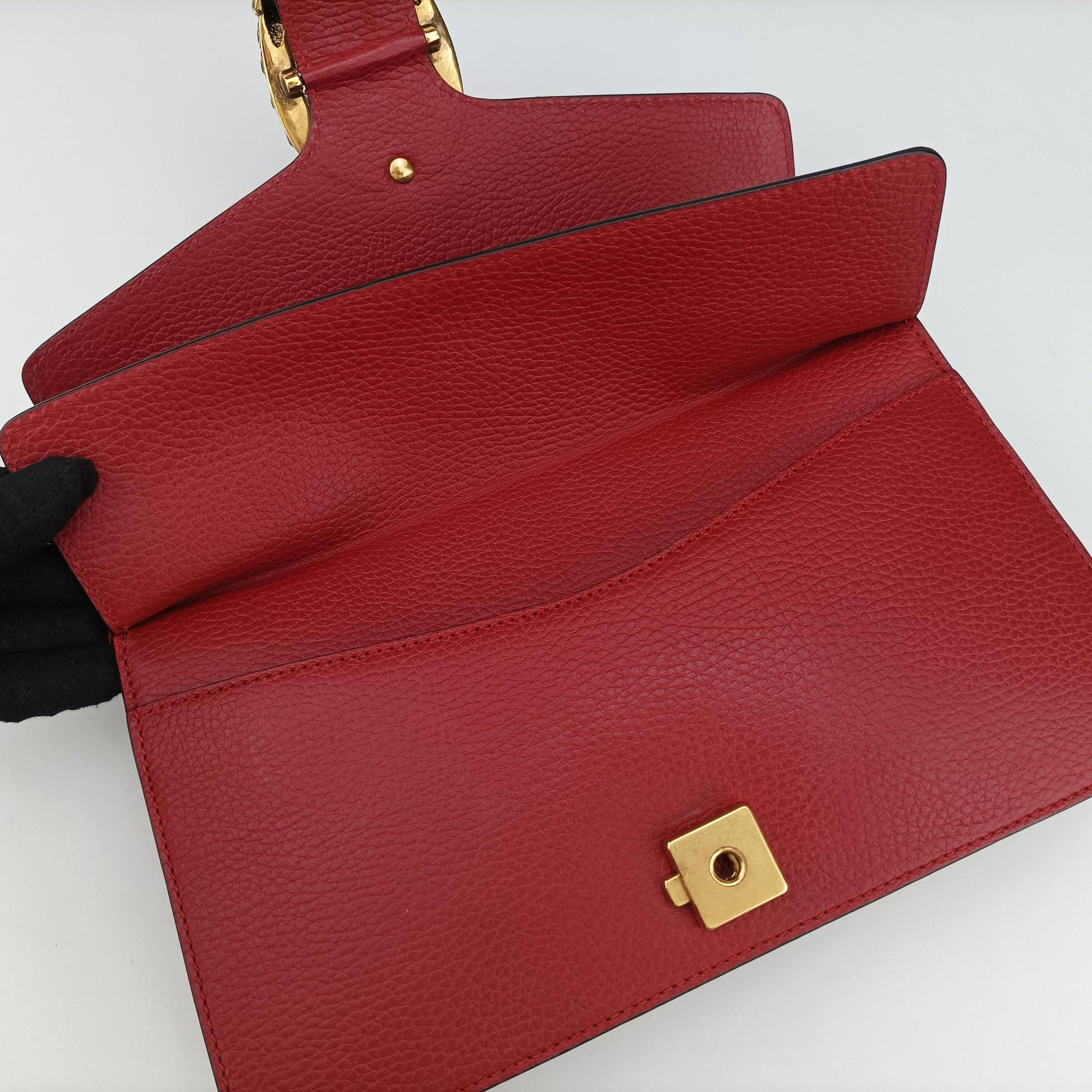 Pre-owned Gucci Dionysus Red Leather 400249 shoulderbag | stylenewstar