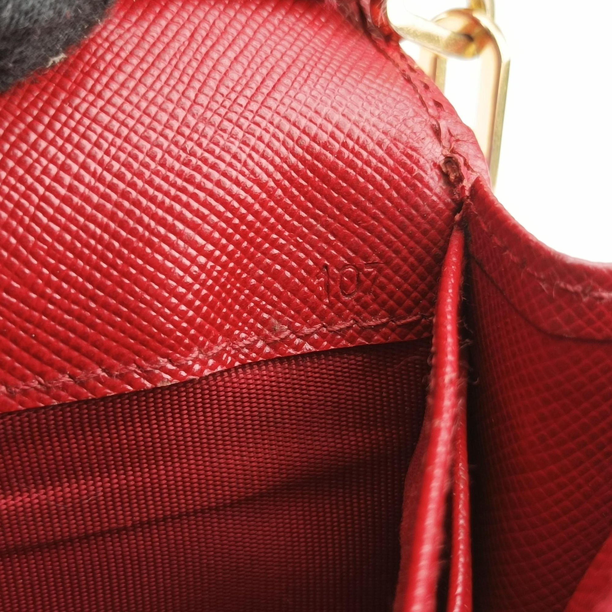 Vintage Prada Metal Wallet on Chain Cornflower Clutch Red Saffiano Leather 1MT290 shoulderbag | stylenewstar