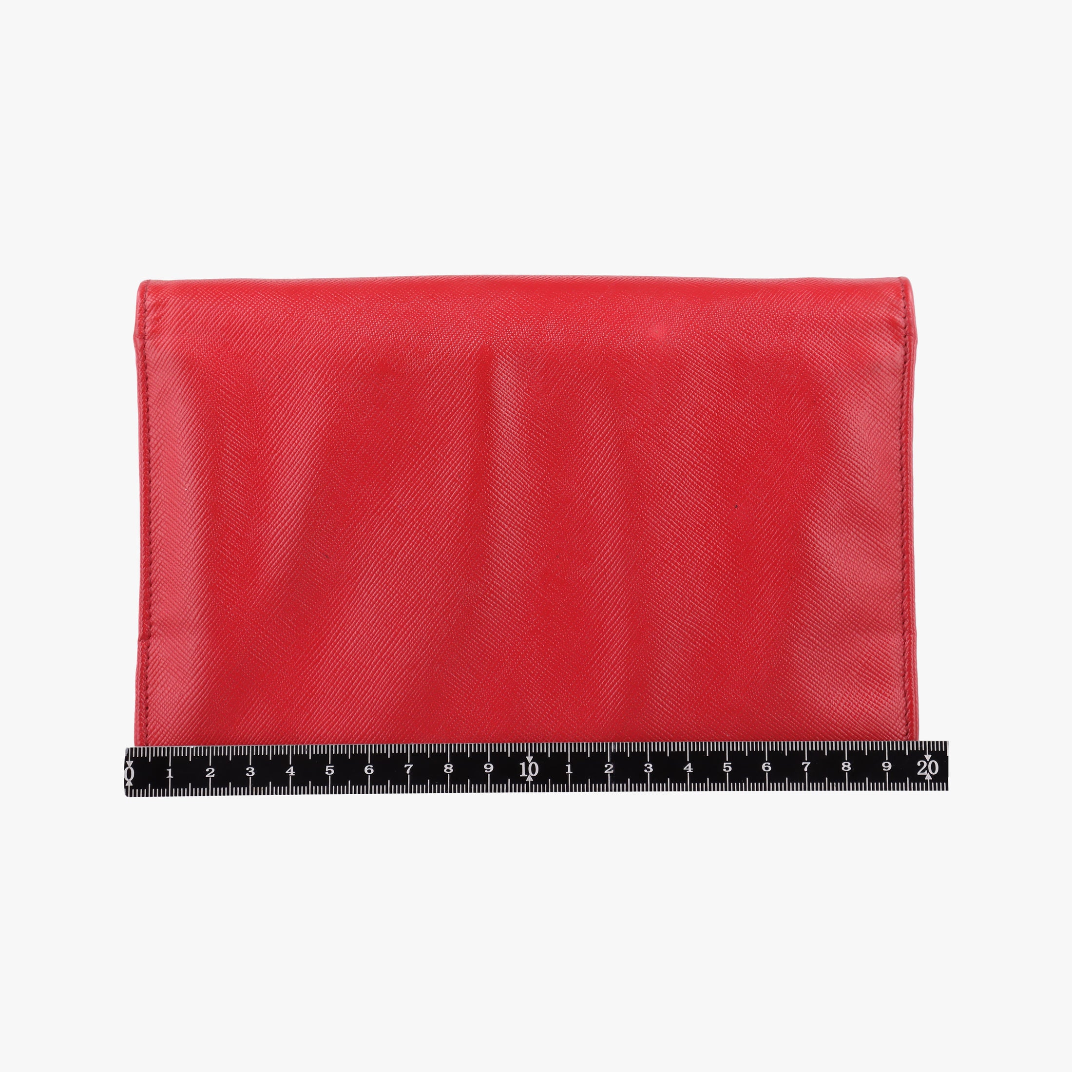 Vintage Prada Metal Wallet on Chain Cornflower Clutch Red Saffiano Leather 1MT290 shoulderbag | stylenewstar