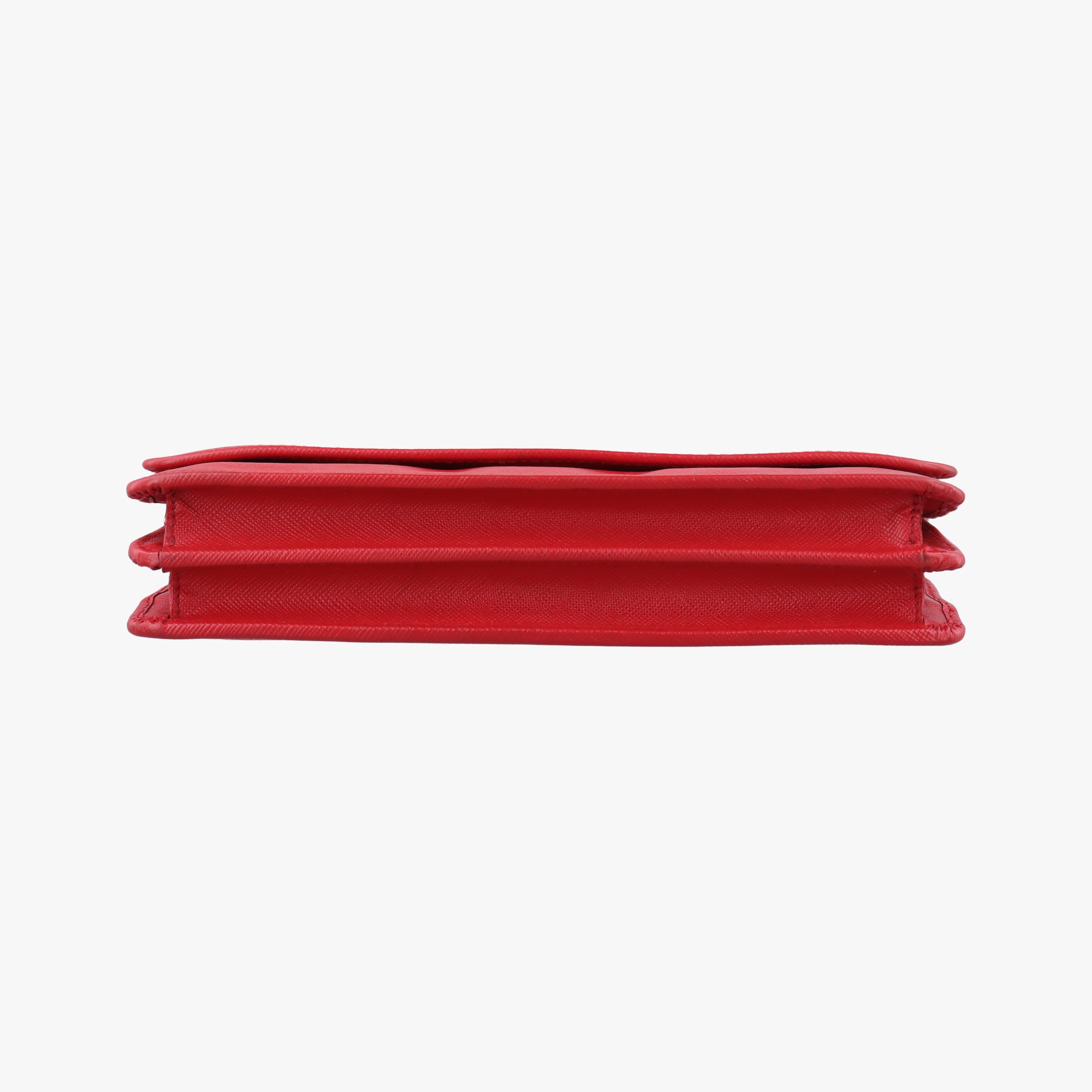 Vintage Prada Metal Wallet on Chain Cornflower Clutch Red Saffiano Leather 1MT290 shoulderbag | stylenewstar
