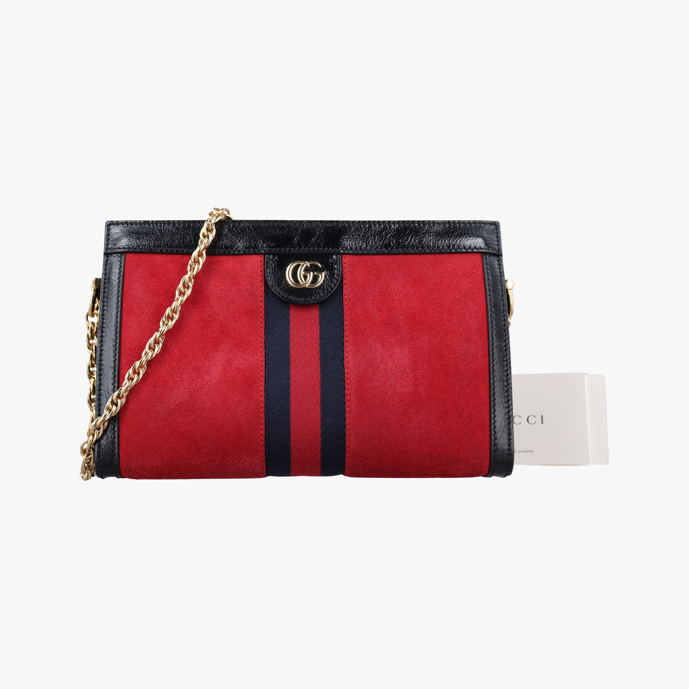 Vintage Gucci Ophidia Red×Black Suede×leather 503877 shoulderbag | stylenewstar