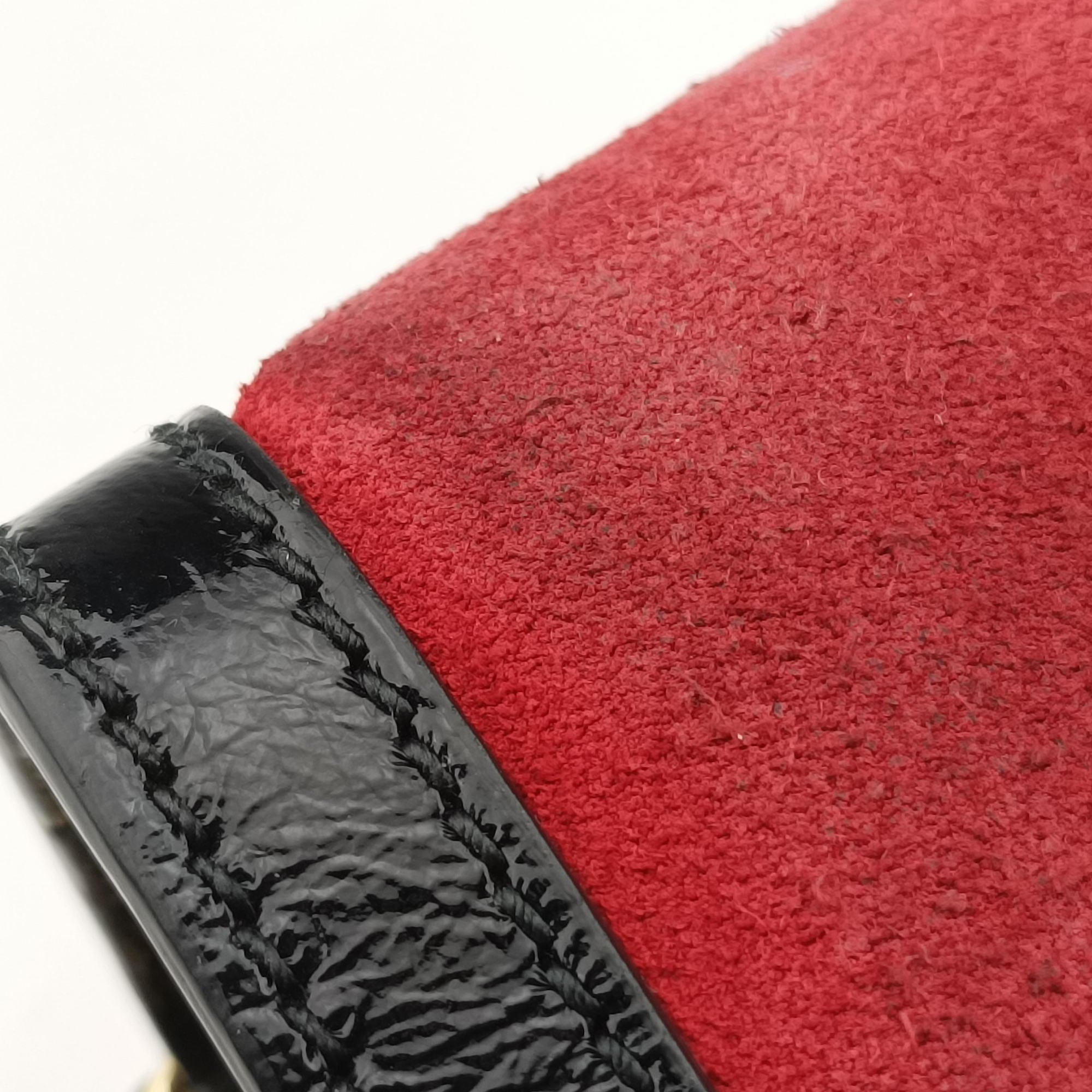 Vintage Gucci Ophidia Red×Black Suede×leather 503877 shoulderbag | stylenewstar