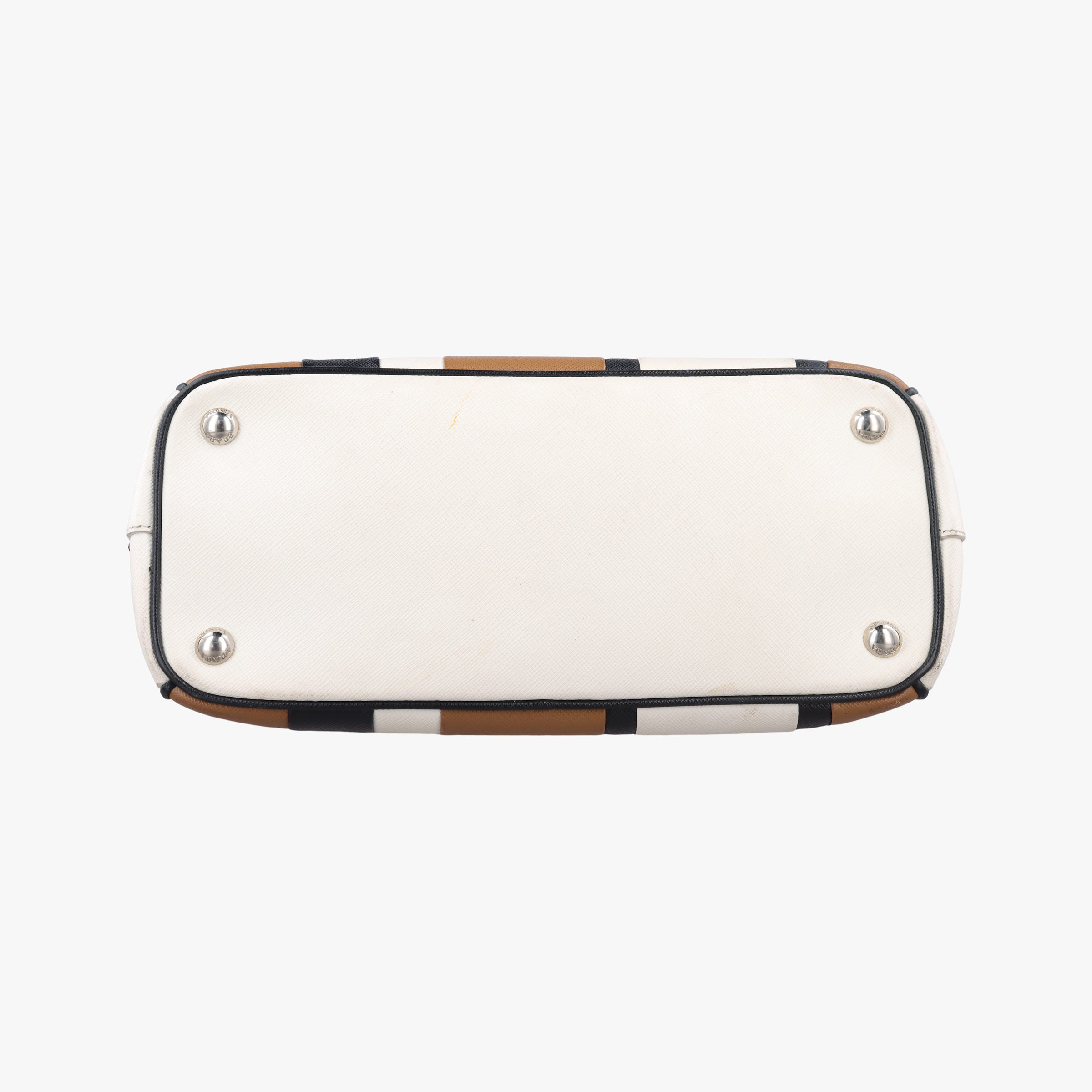 Pre-owned Prada Galleria Brown × Black × White Leather  shoulderbag | stylenewstar