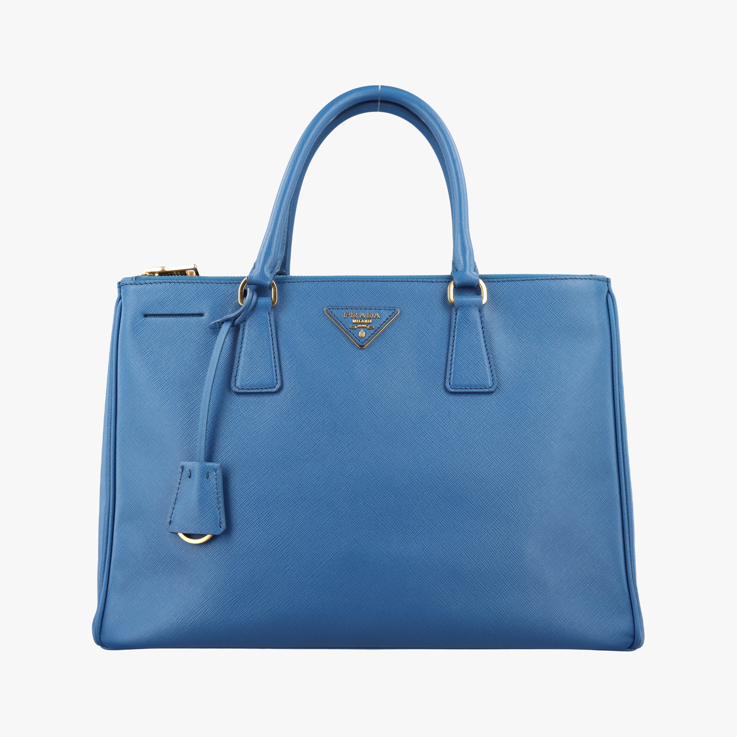 Pre-owned Prada Galleria Blue SAFFIANO Leather BN1801 handbag | stylenewstar