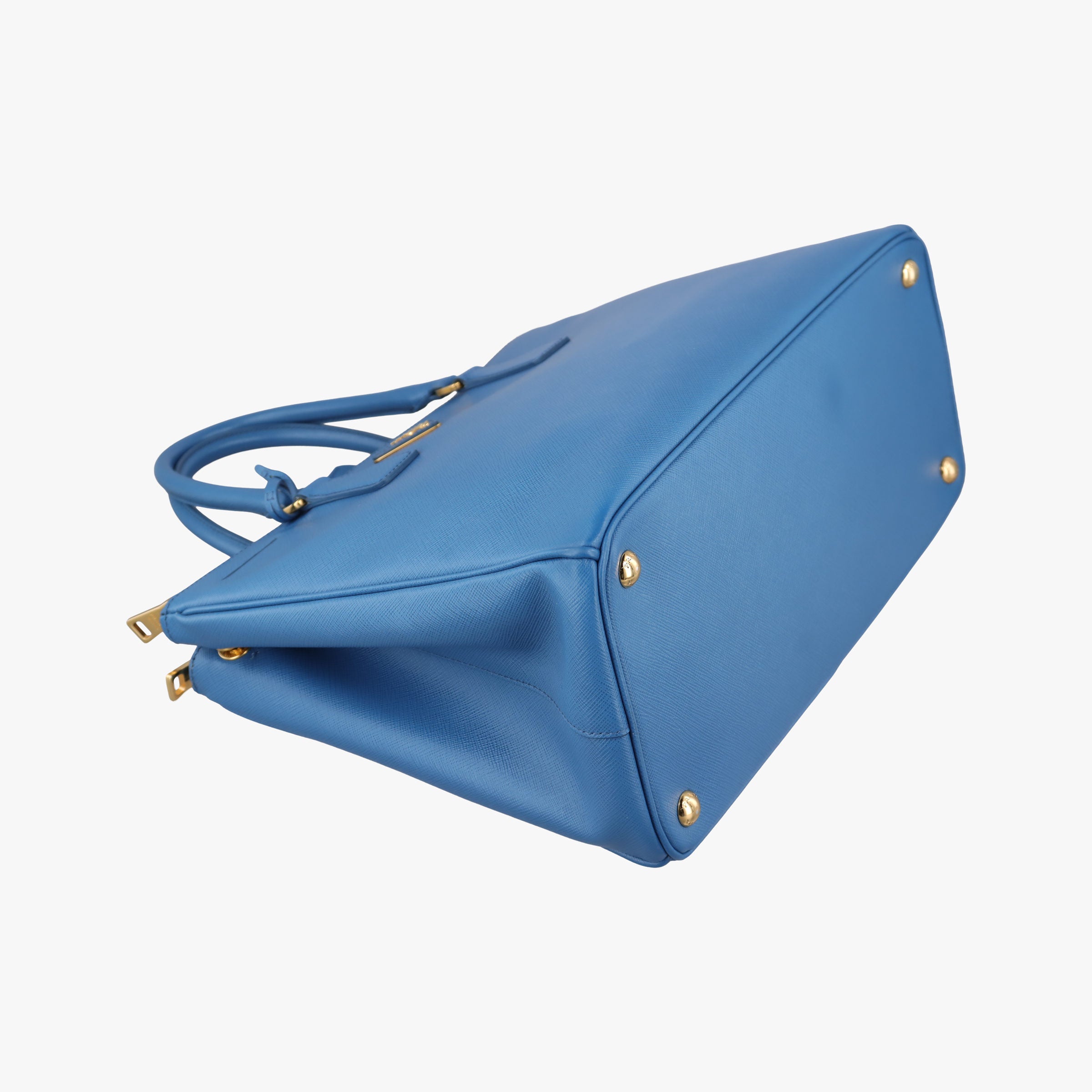 Pre-owned Prada Galleria Blue SAFFIANO Leather BN1801 handbag | stylenewstar