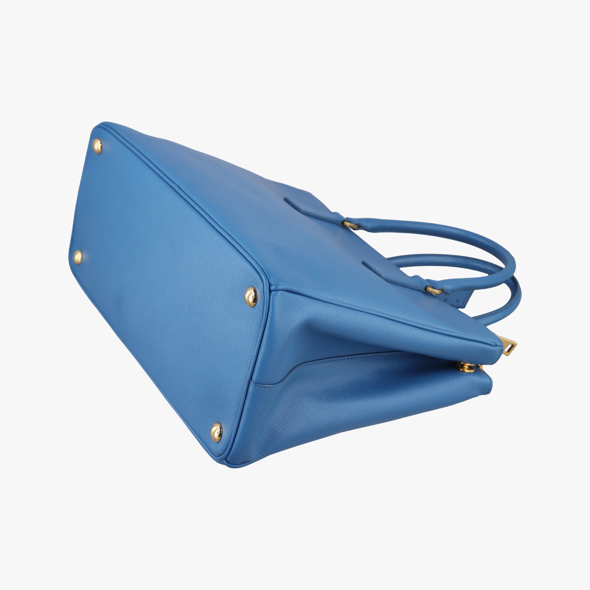 Pre-owned Prada Galleria Blue SAFFIANO Leather BN1801 handbag | stylenewstar