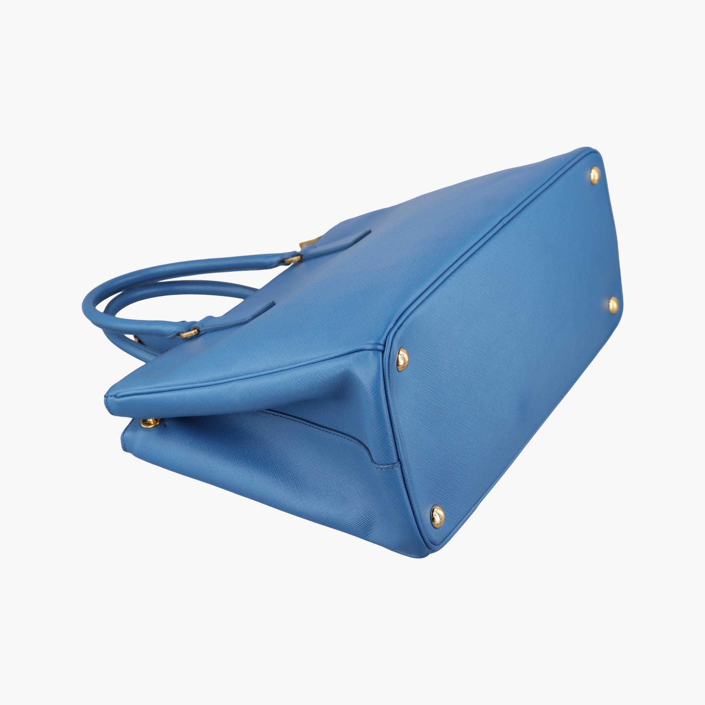 Pre-owned Prada Galleria Blue SAFFIANO Leather BN1801 handbag | stylenewstar
