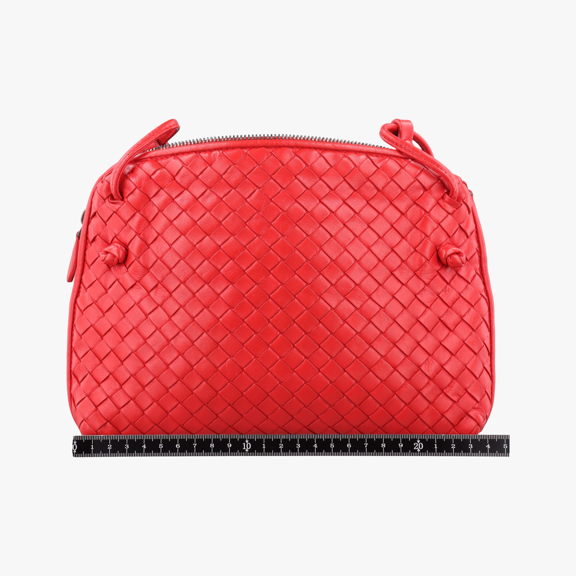 Pre-owned Bottega Veneta NODINI Intrecciato Red lambskin  shoulderbag | stylenewstar