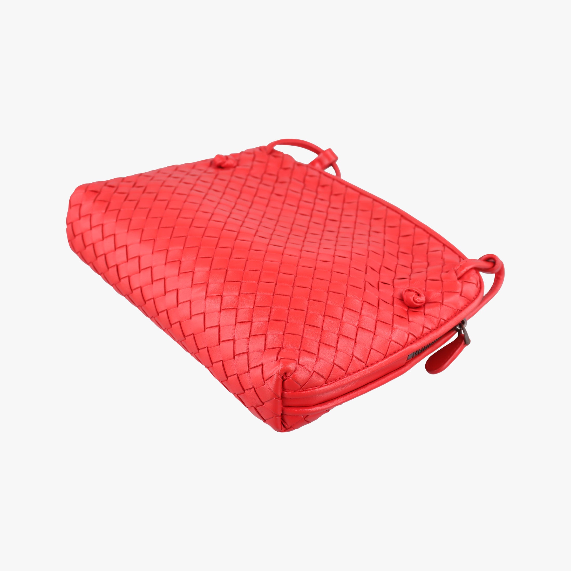 Pre-owned Bottega Veneta NODINI Intrecciato Red lambskin  shoulderbag | stylenewstar