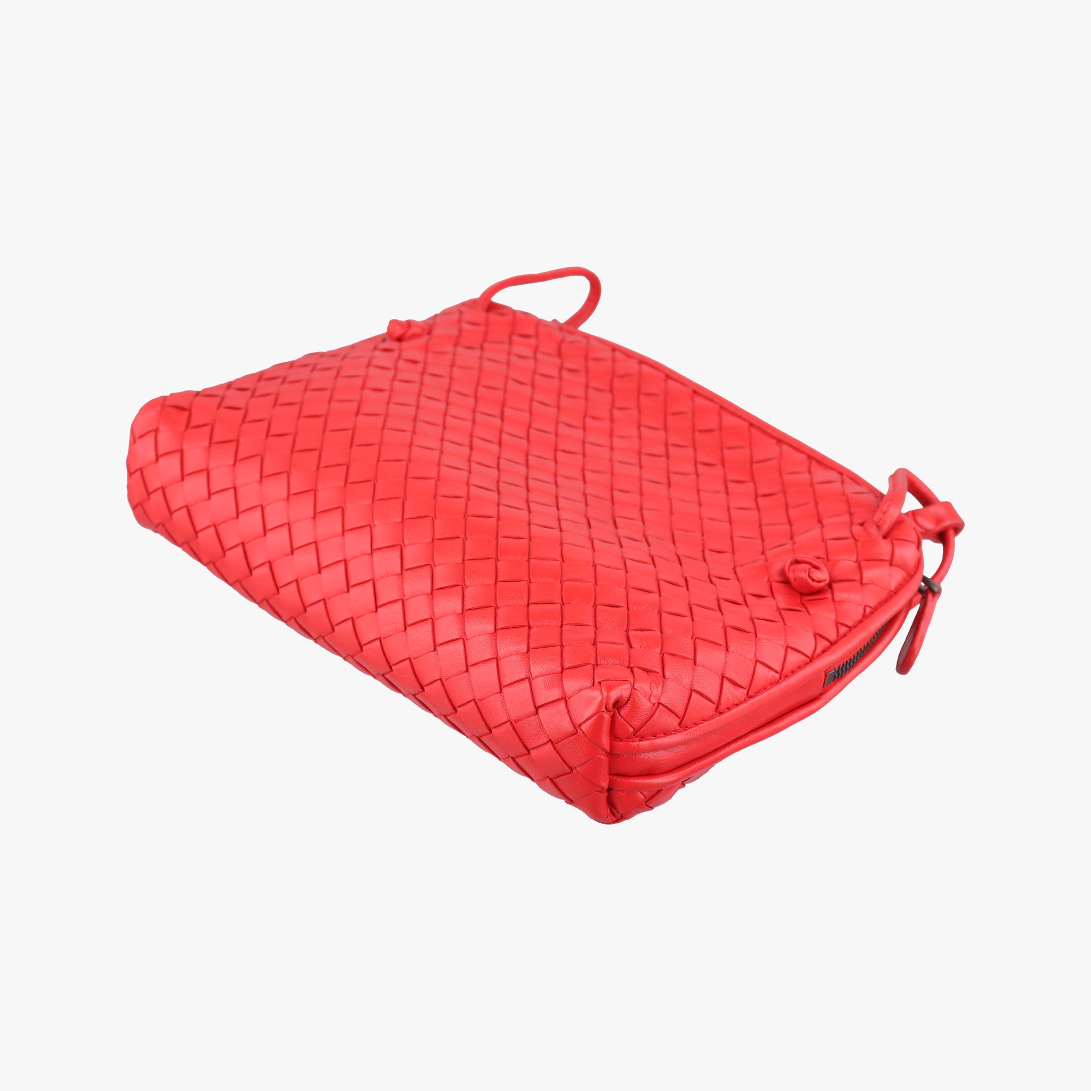 Pre-owned Bottega Veneta NODINI Intrecciato Red lambskin  shoulderbag | stylenewstar