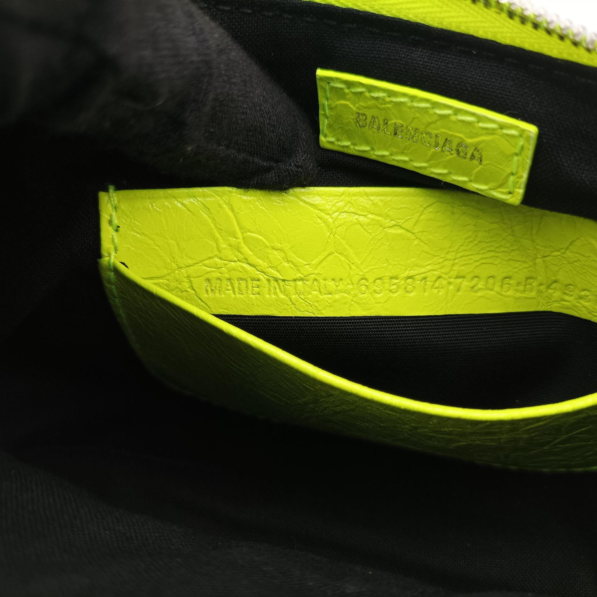 Pre-owned Balenciaga Le Cagole YellowGreen lambskin  shoulderbag | stylenewstar
