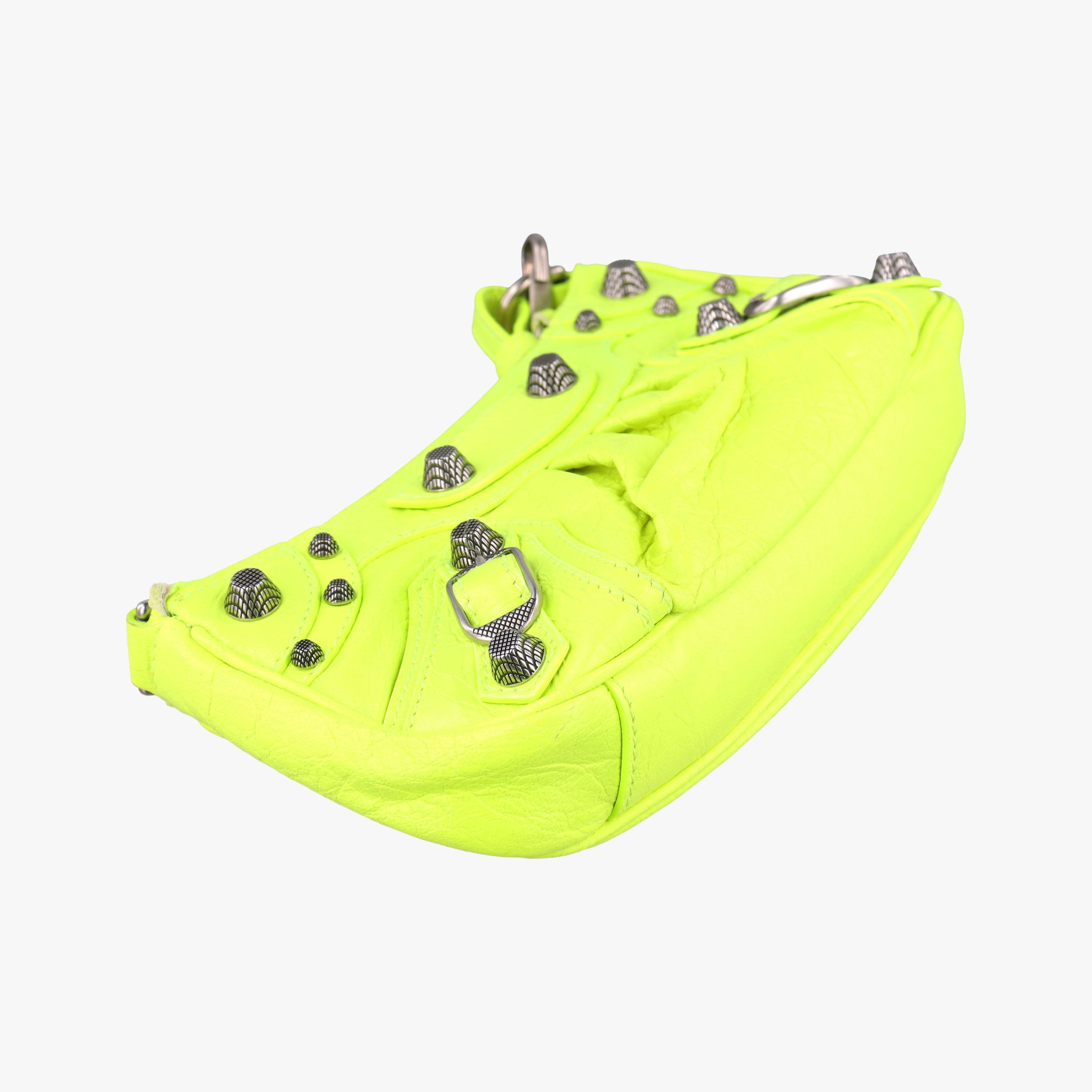 Pre-owned Balenciaga Le Cagole YellowGreen lambskin  shoulderbag | stylenewstar
