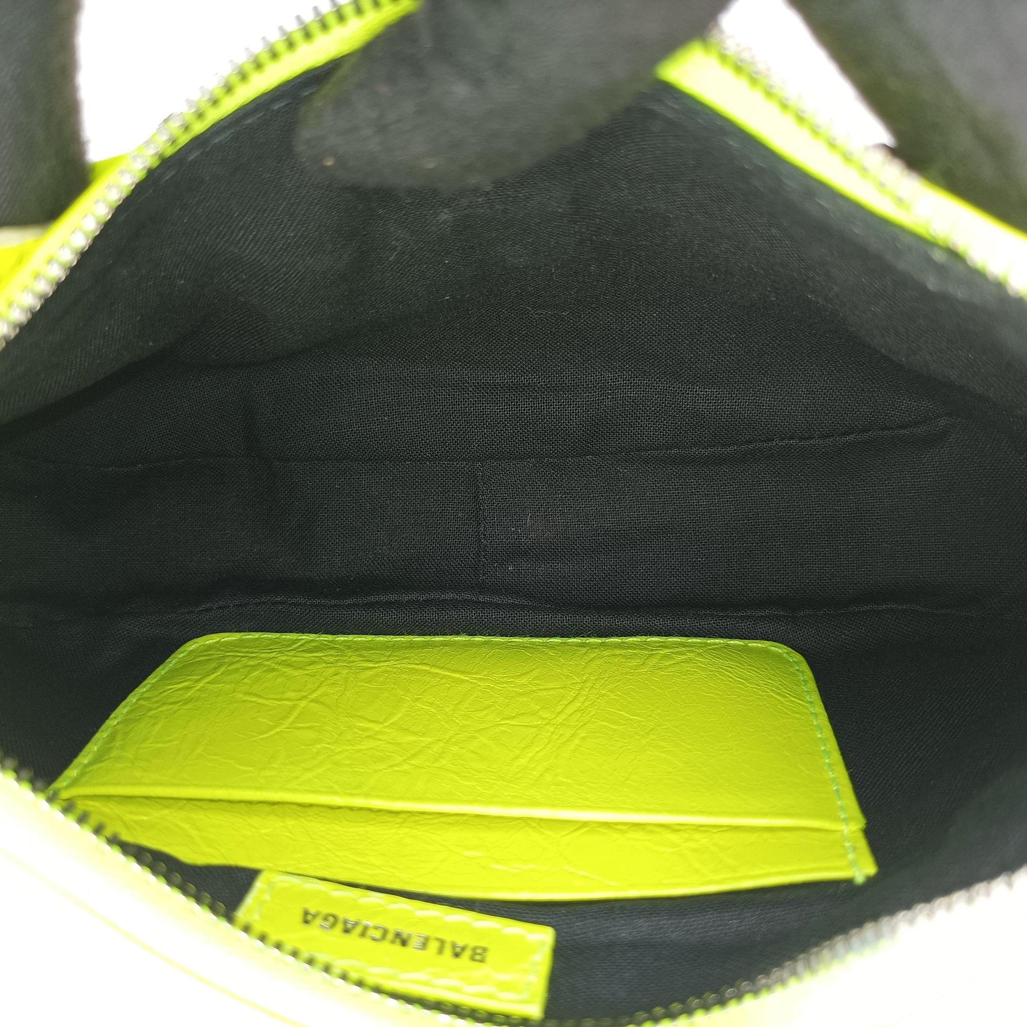 Pre-owned Balenciaga Le Cagole YellowGreen lambskin  shoulderbag | stylenewstar