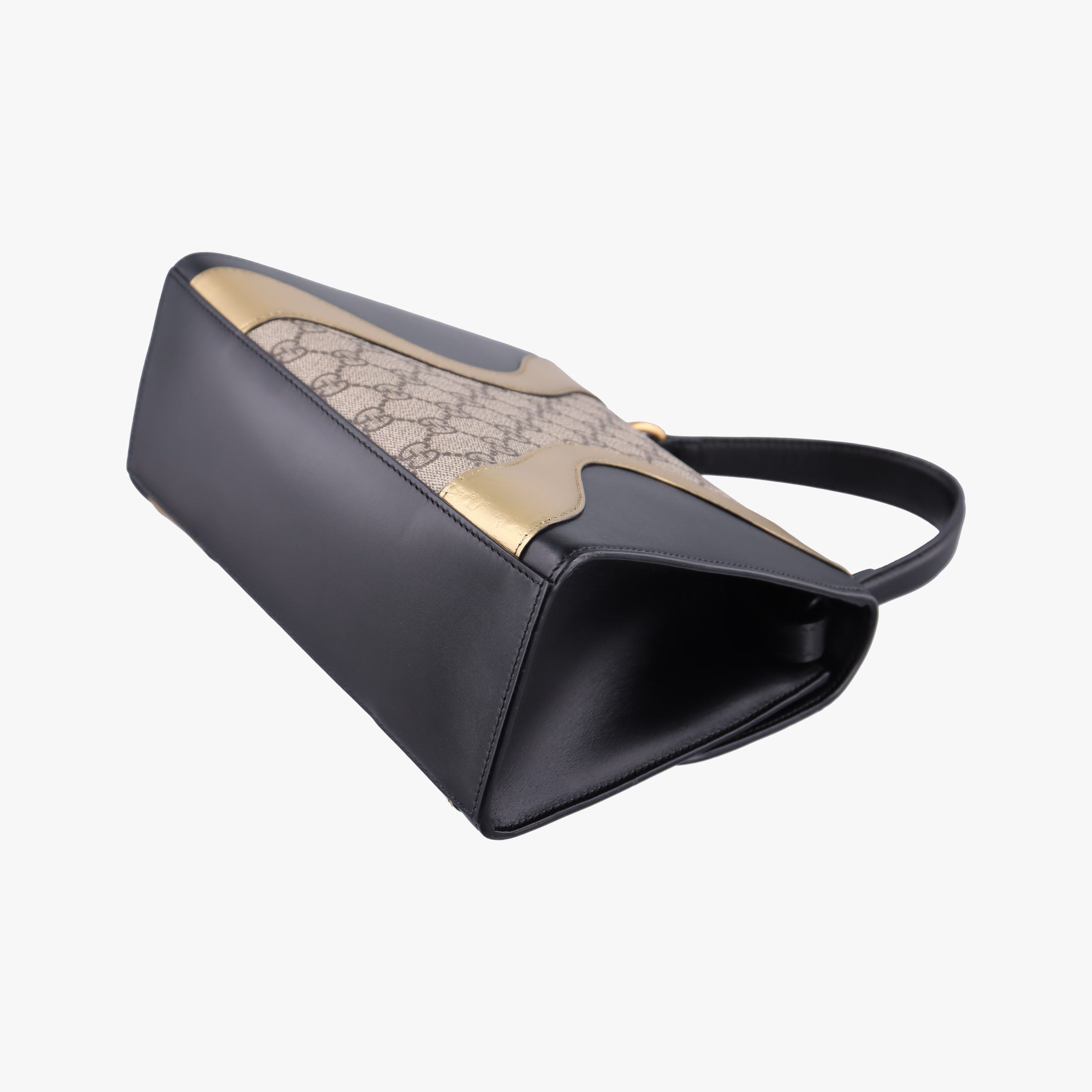Pre-owned Gucci Osiride GG Supreme beige×Black×Golden PVC coated canvas×Leather 497996 shoulderbag | stylenewstar