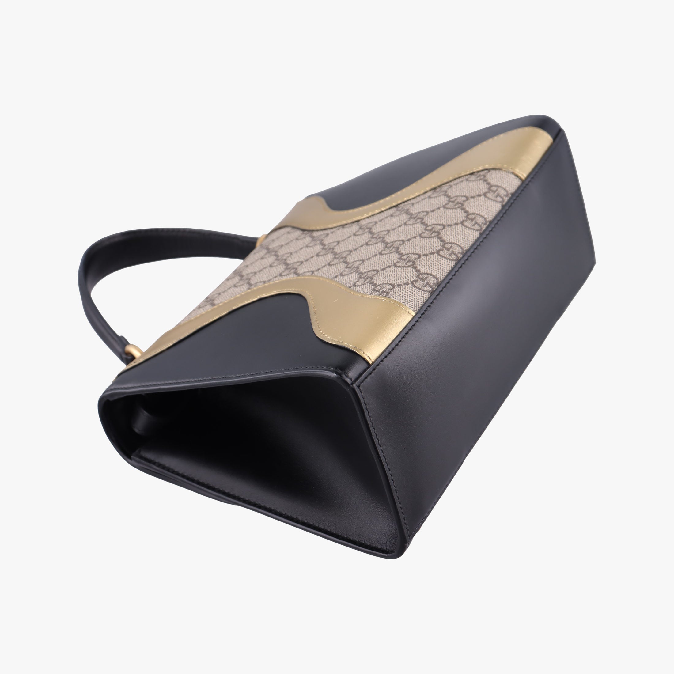 Pre-owned Gucci Osiride GG Supreme beige×Black×Golden PVC coated canvas×Leather 497996 shoulderbag | stylenewstar