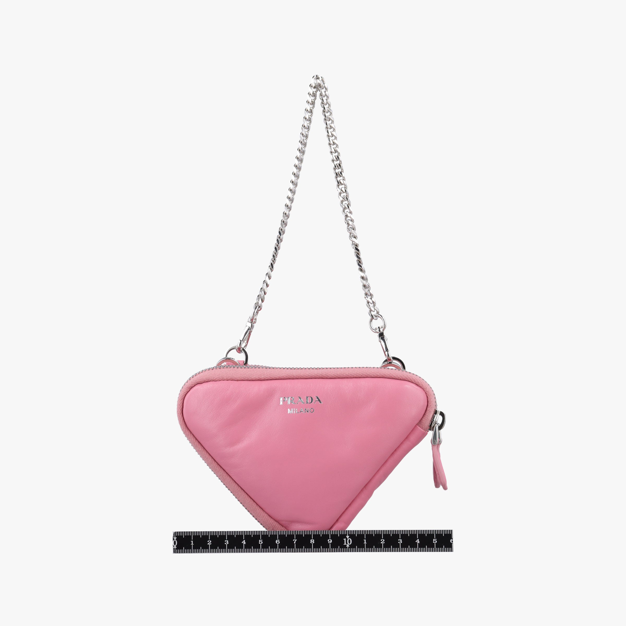 Pre-owned Prada Triangle mini Pink Leather 1NR015 shoulderbag | stylenewstar