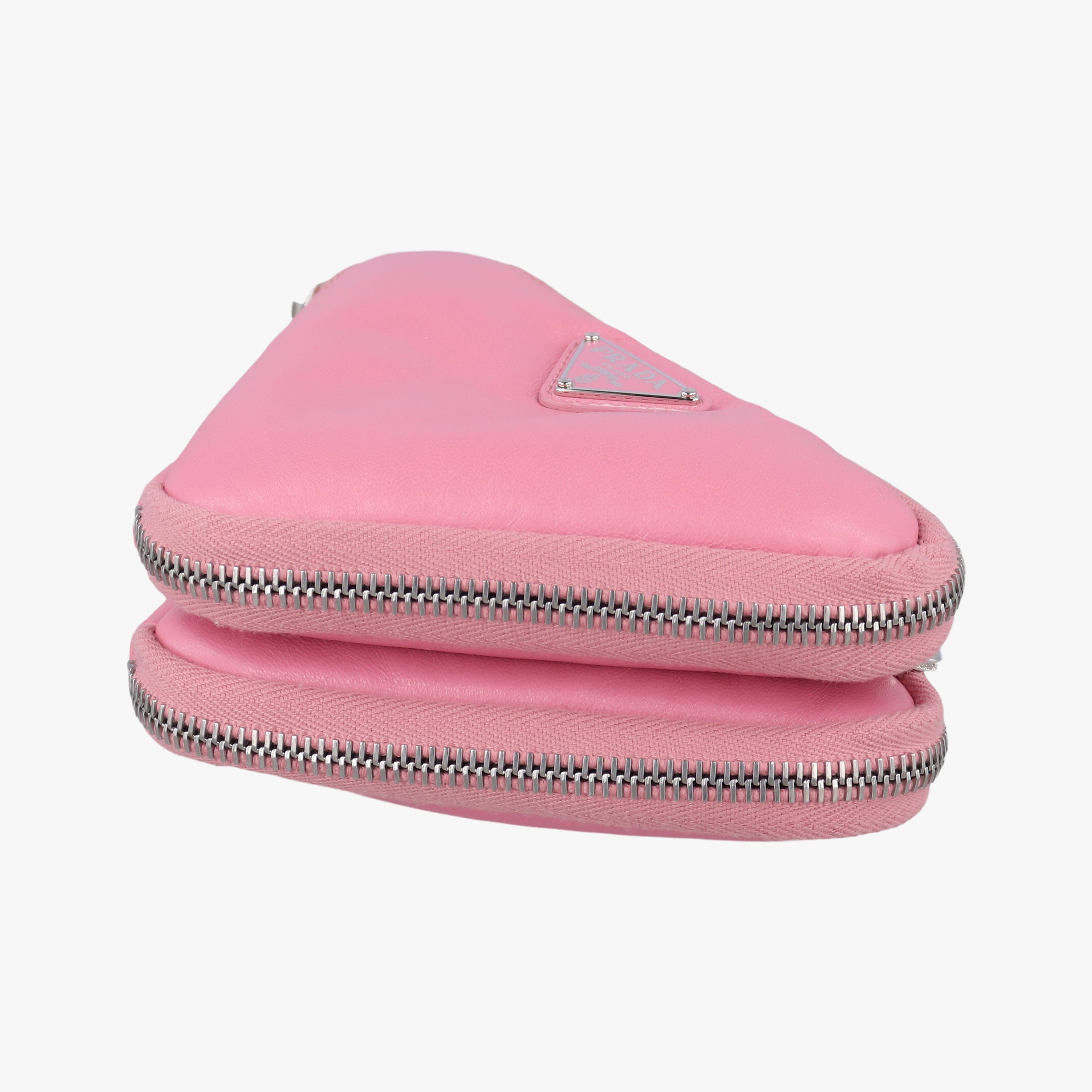 Pre-owned Prada Triangle mini Pink Leather 1NR015 shoulderbag | stylenewstar