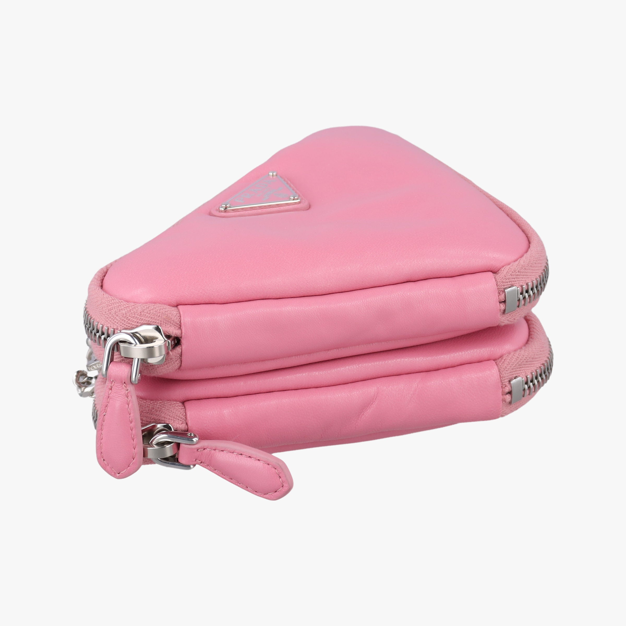 Pre-owned Prada Triangle mini Pink Leather 1NR015 shoulderbag | stylenewstar