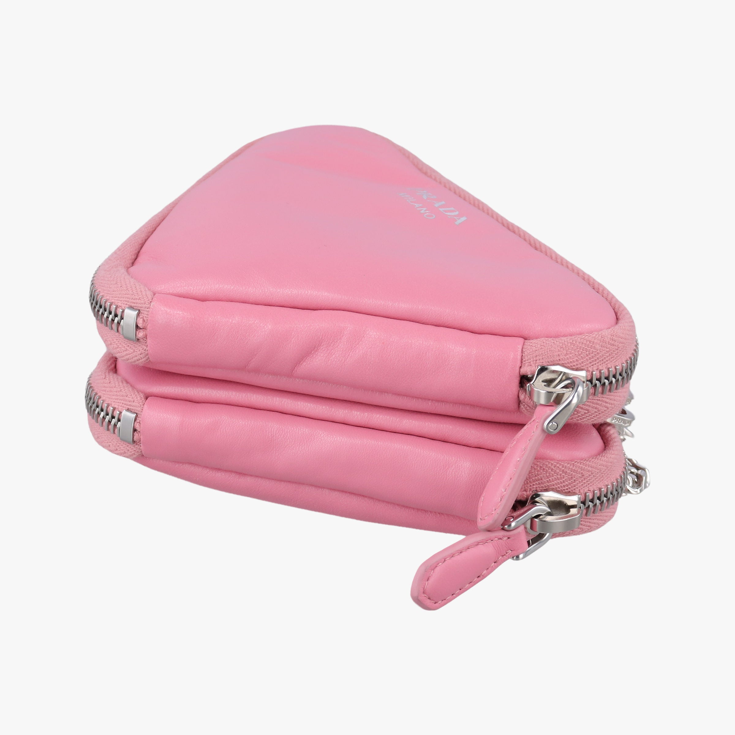 Pre-owned Prada Triangle mini Pink Leather 1NR015 shoulderbag | stylenewstar