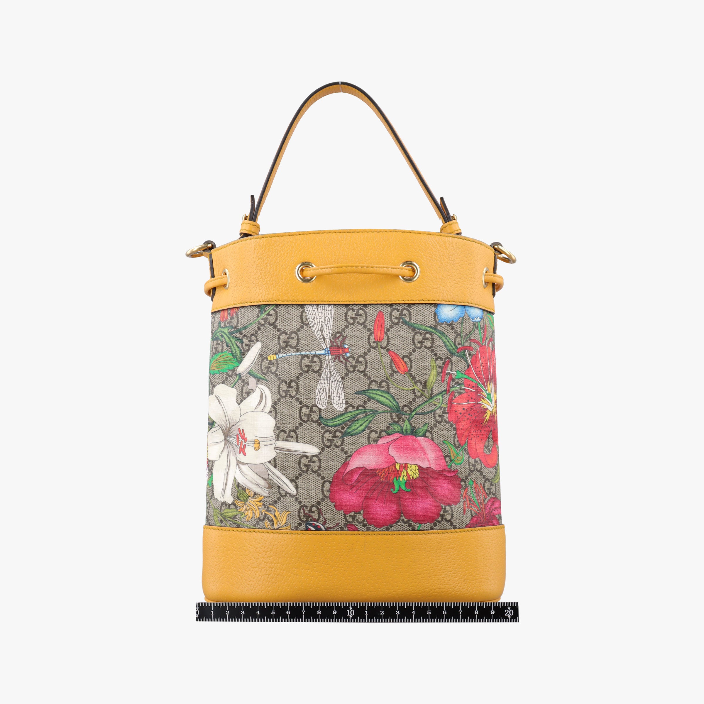 Secondhand Gucci Ophidia Yellow × Beige × Multicolor PVC coated canvas×Leather 550621 shoulderbag | stylenewstar