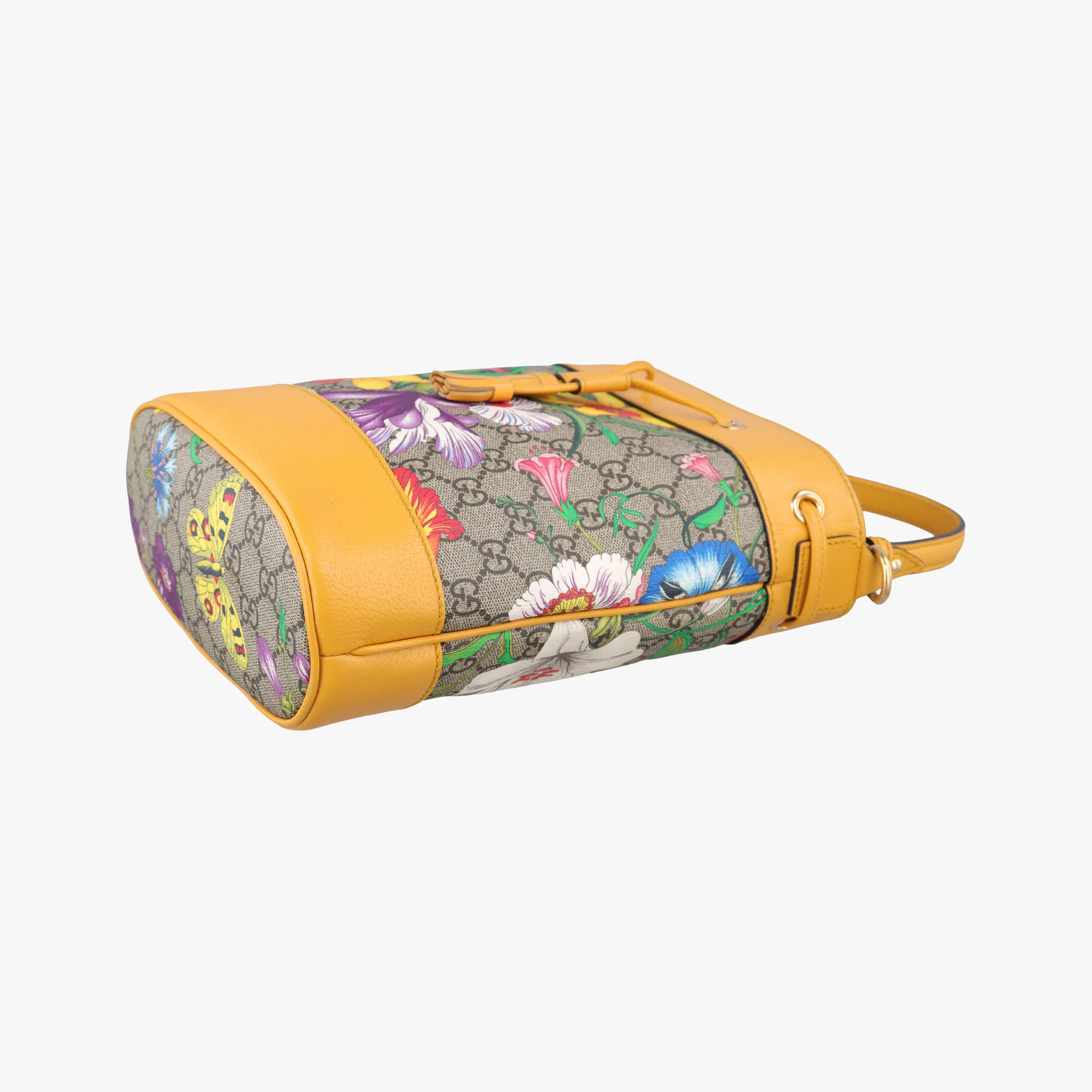 Secondhand Gucci Ophidia Yellow × Beige × Multicolor PVC coated canvas×Leather 550621 shoulderbag | stylenewstar