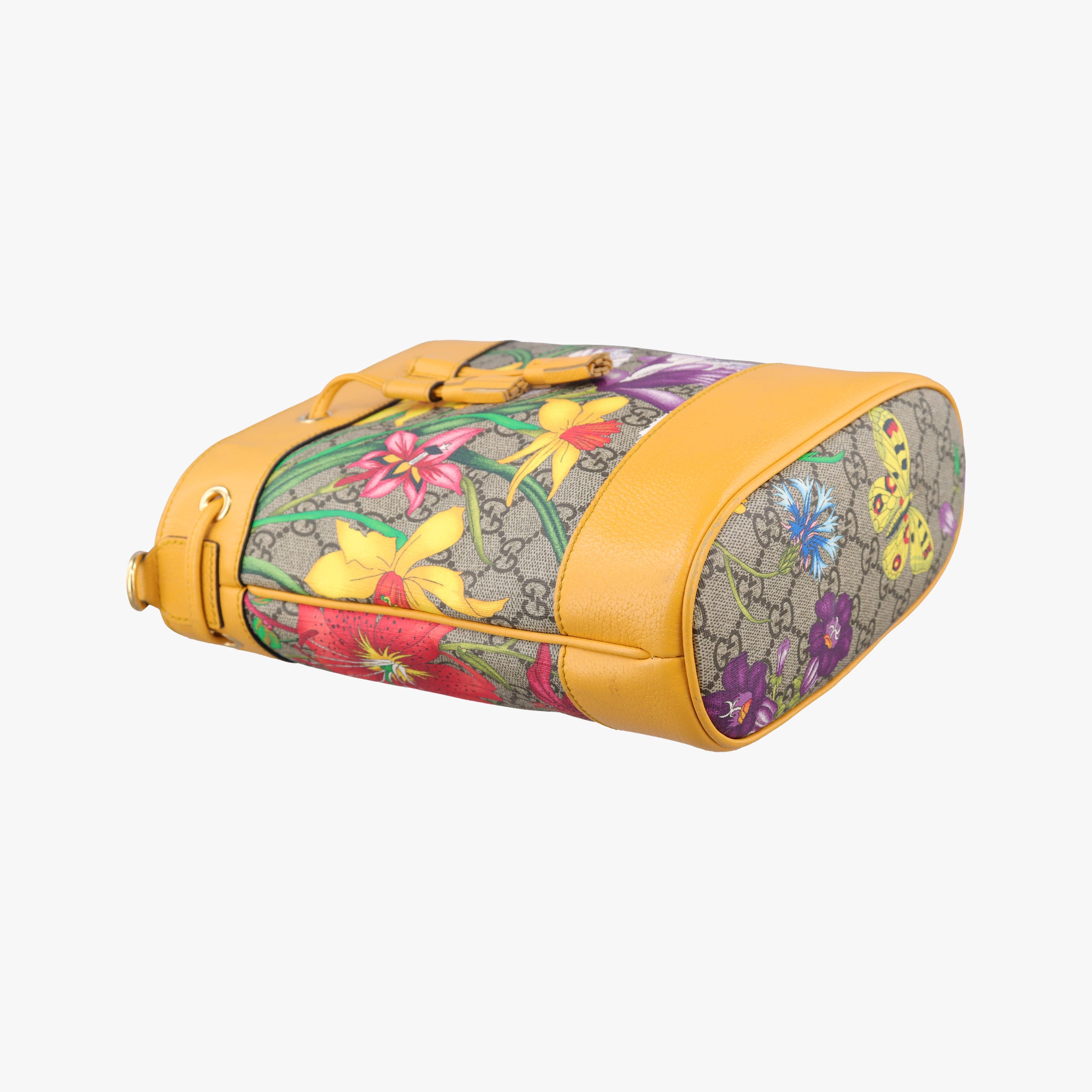 Secondhand Gucci Ophidia Yellow × Beige × Multicolor PVC coated canvas×Leather 550621 shoulderbag | stylenewstar