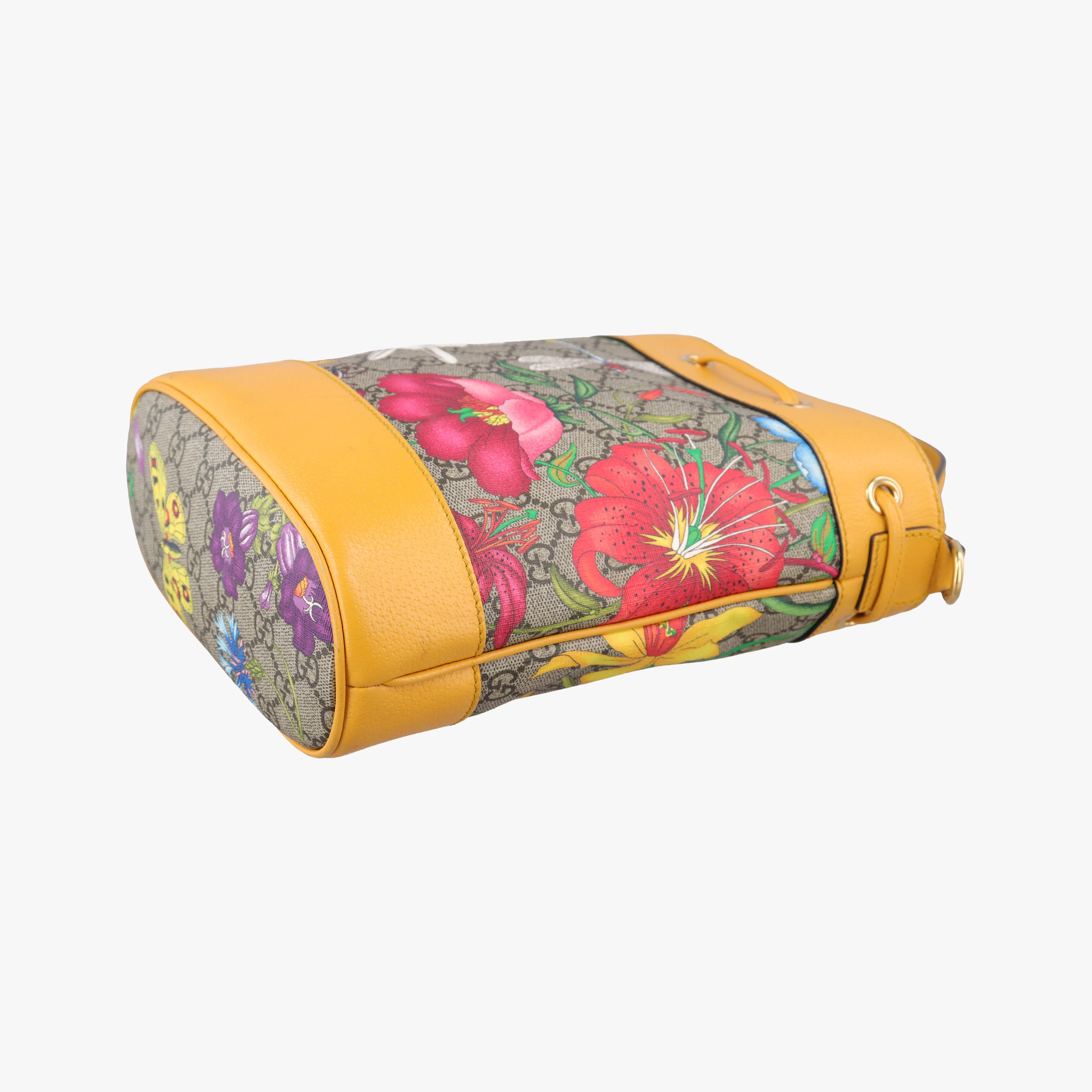 Secondhand Gucci Ophidia Yellow × Beige × Multicolor PVC coated canvas×Leather 550621 shoulderbag | stylenewstar