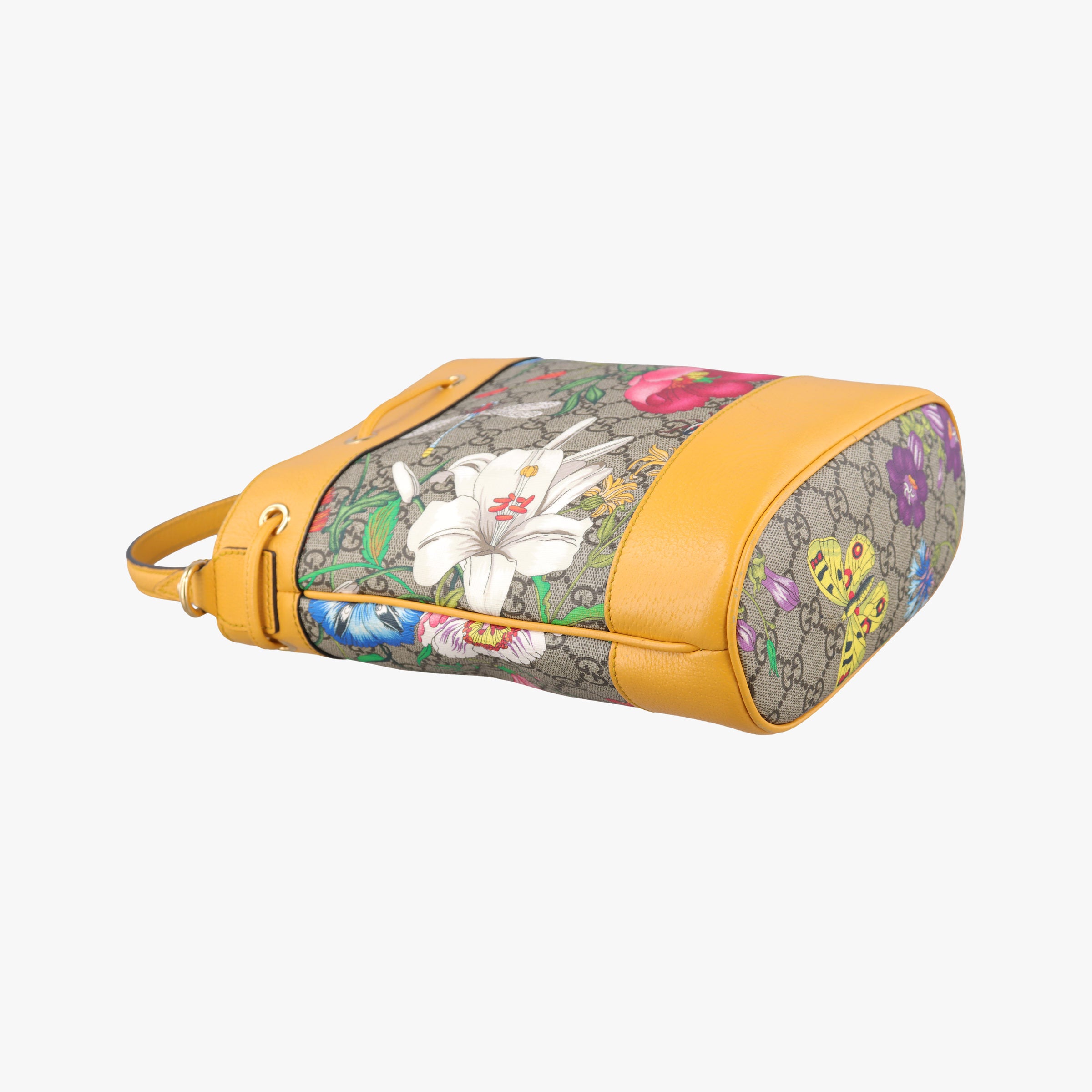 Secondhand Gucci Ophidia Yellow × Beige × Multicolor PVC coated canvas×Leather 550621 shoulderbag | stylenewstar