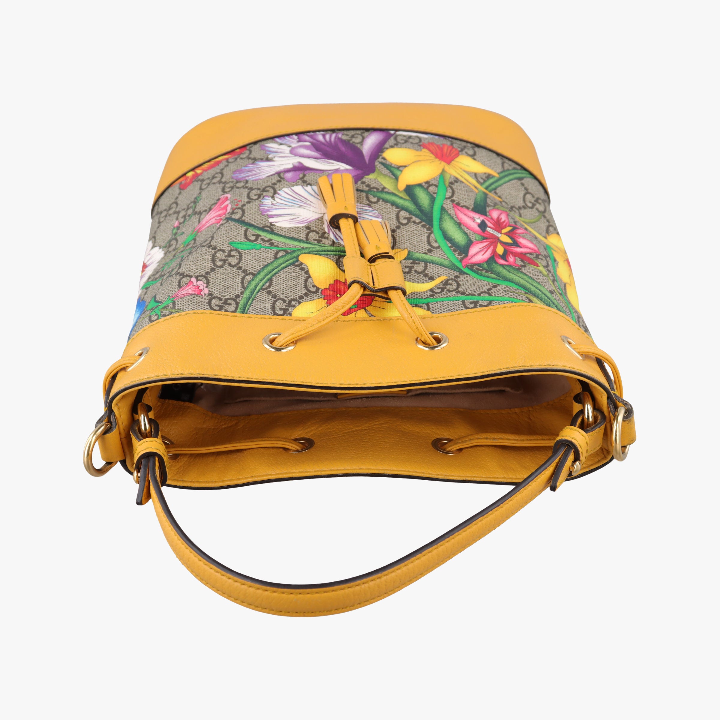 Secondhand Gucci Ophidia Yellow × Beige × Multicolor PVC coated canvas×Leather 550621 shoulderbag | stylenewstar