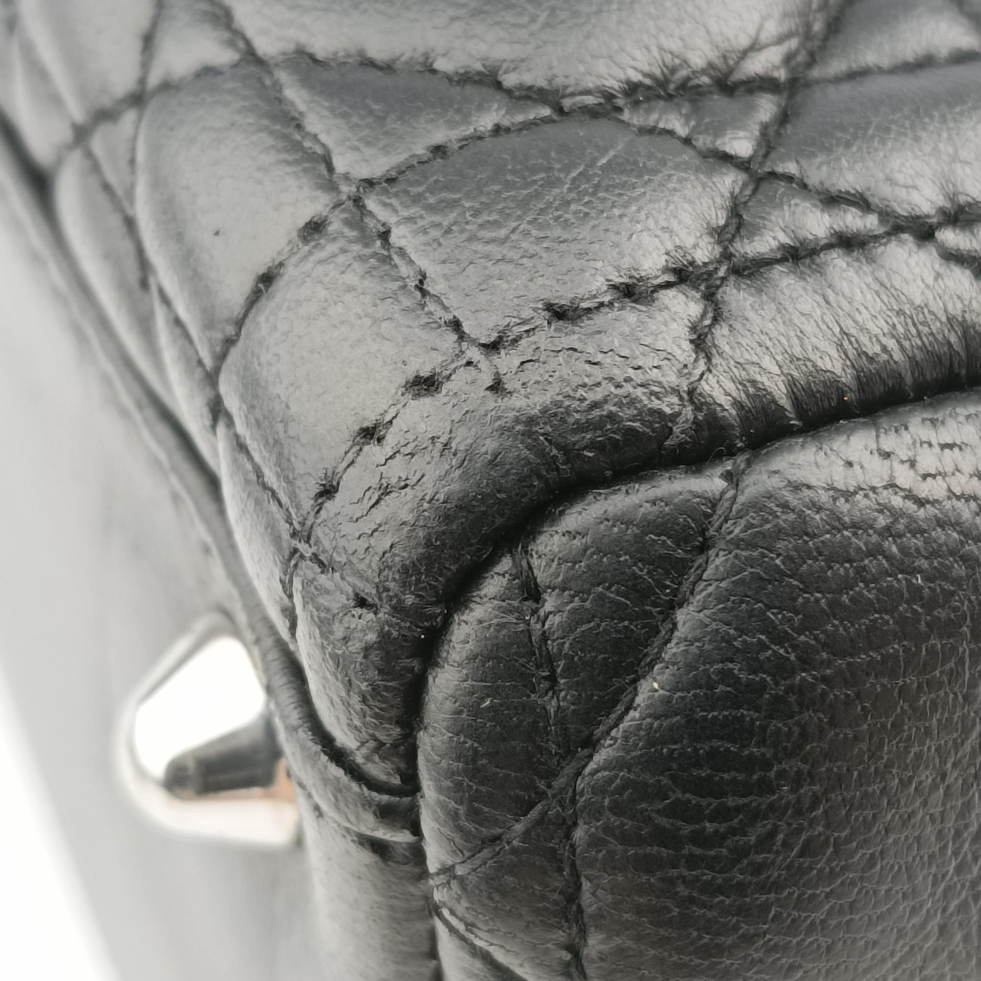 Pre-owned Christian Dior Lady Dior Black lambskin  shoulderbag | stylenewstar