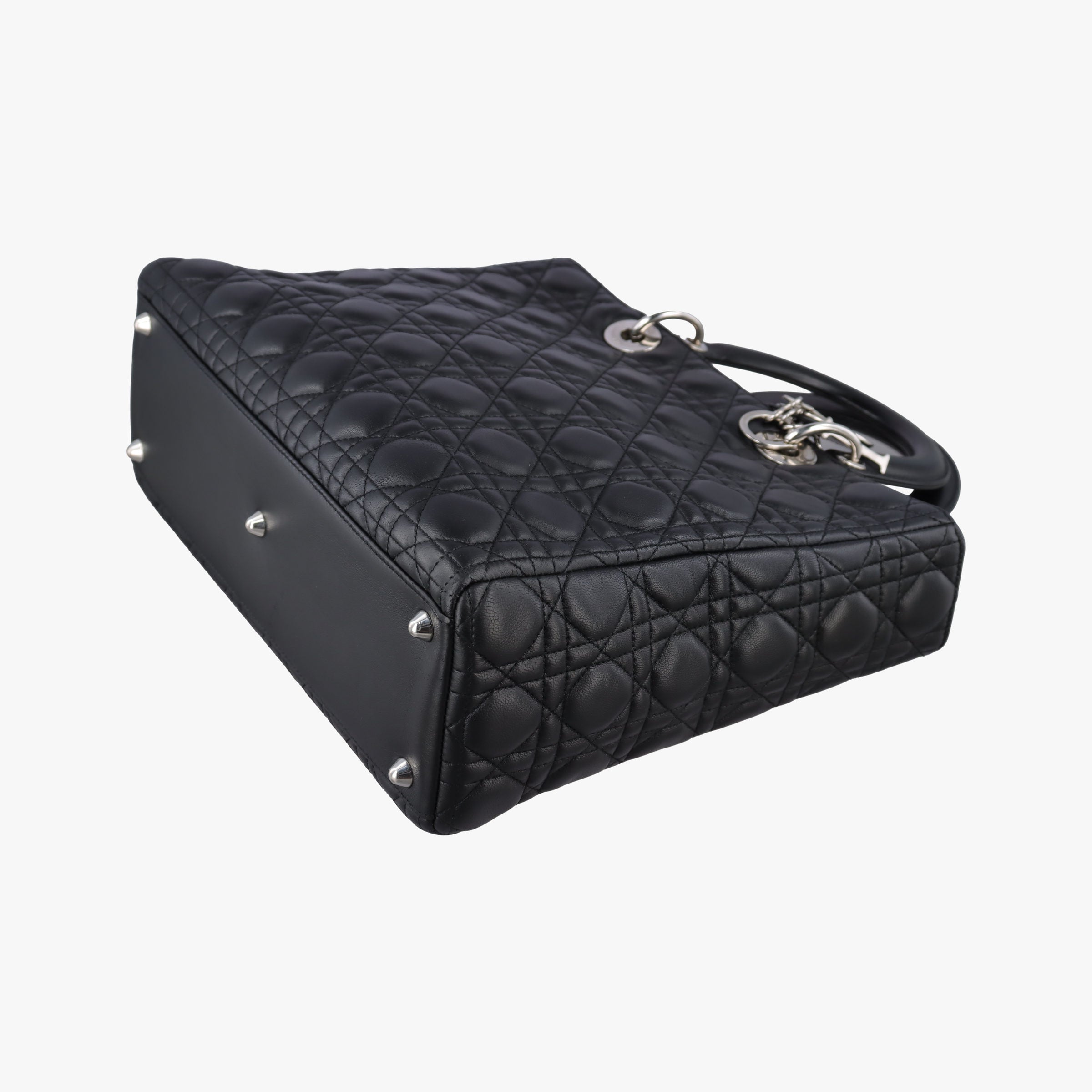 Pre-owned Christian Dior Lady Dior Black lambskin  shoulderbag | stylenewstar