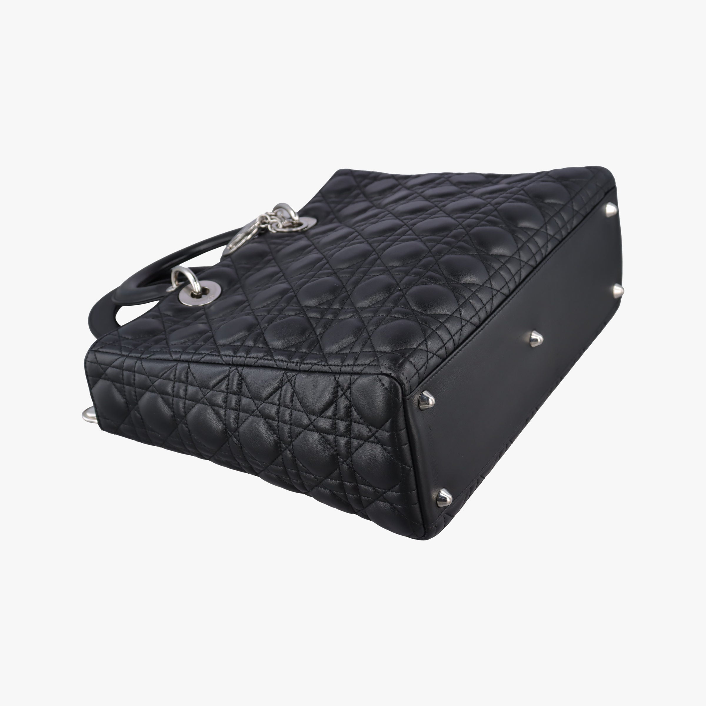 Pre-owned Christian Dior Lady Dior Black lambskin  shoulderbag | stylenewstar